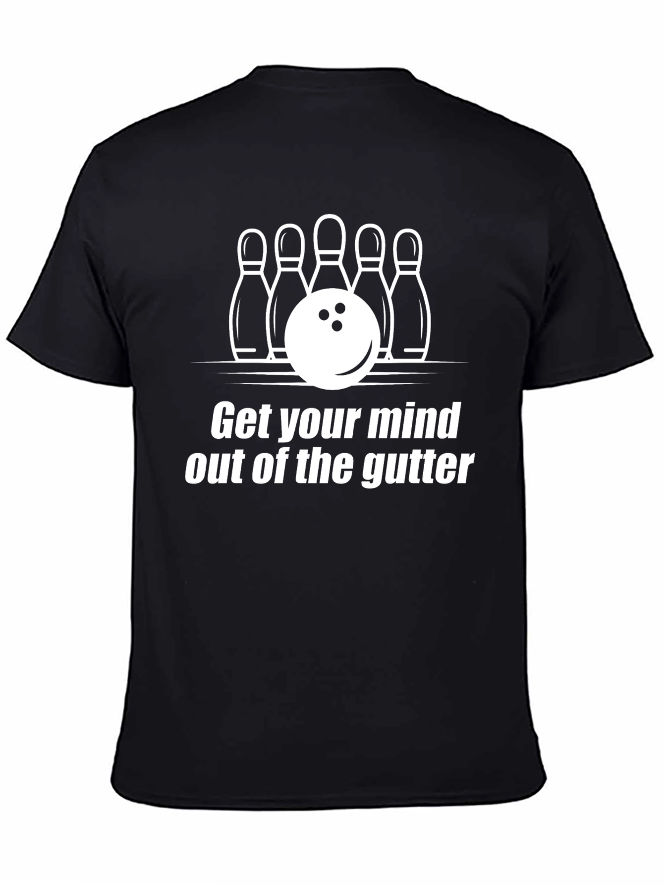 Black Bowling Mind Out of the Gutter Graphic T-Shirt view 4
