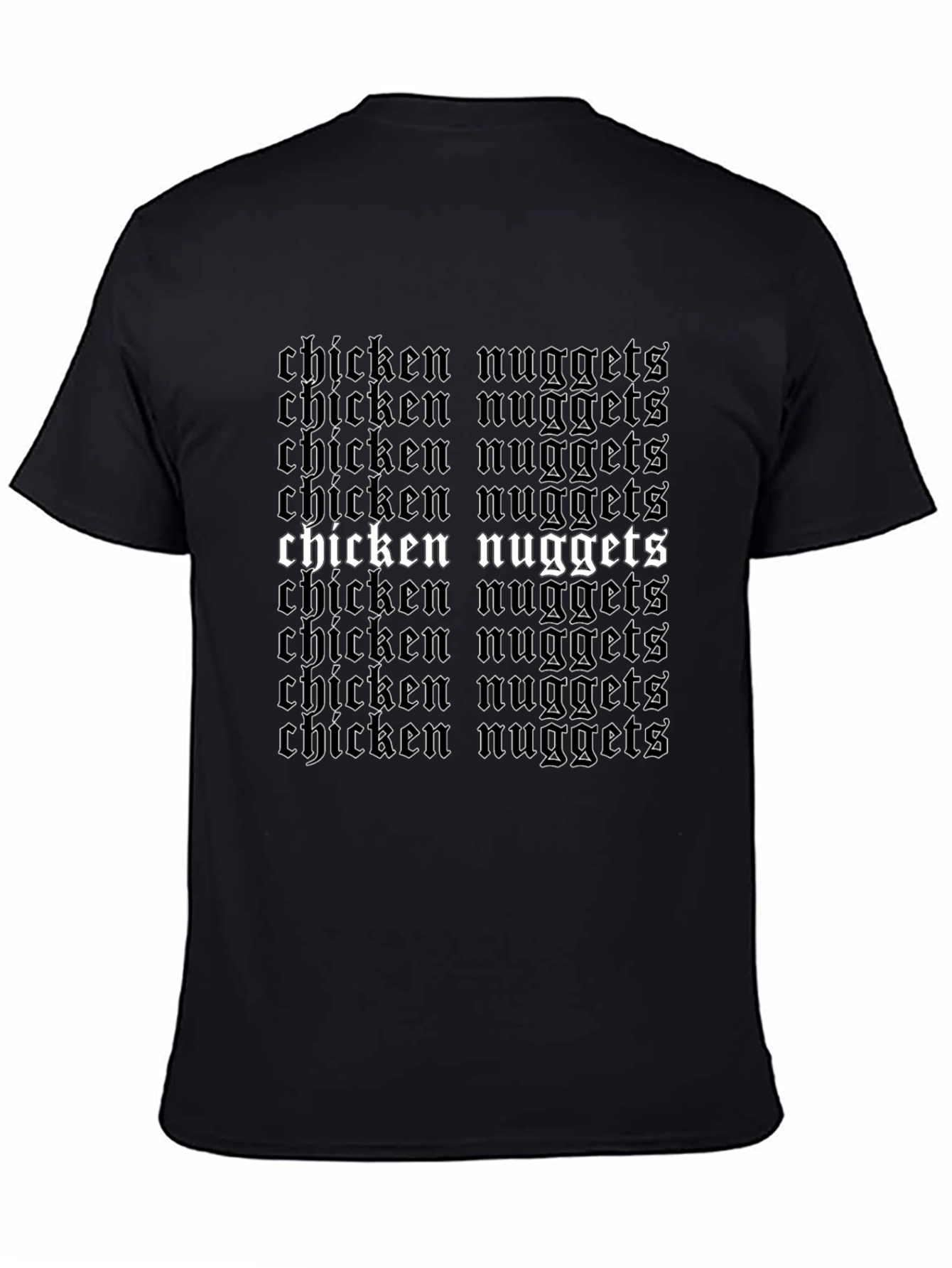 Black Chicken Nuggets Gothic T-Shirt - Funny Foodie Tee view 4
