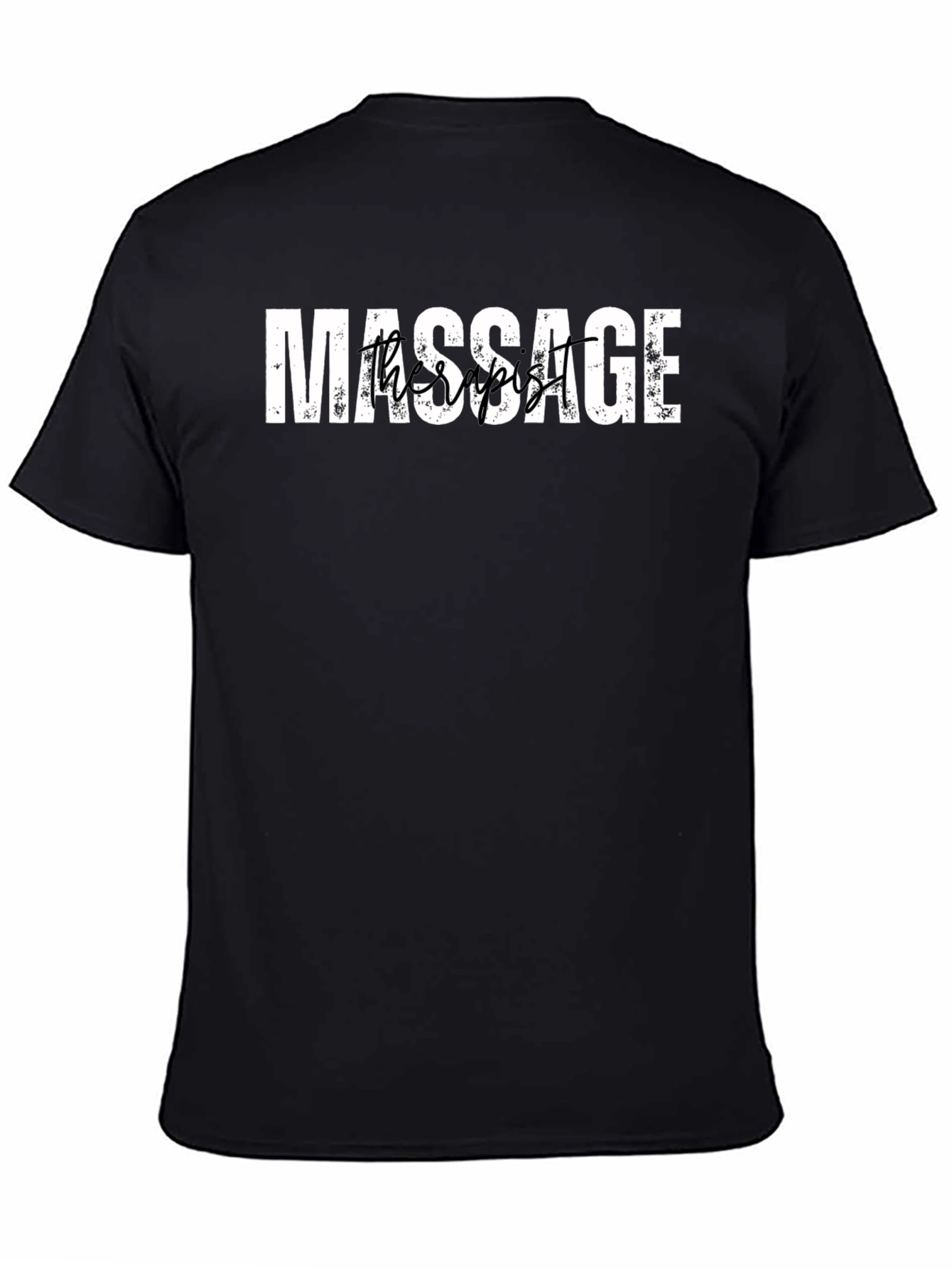 Black Massage Therapist Graphic Tee - Black Cotton Blend Shirt view 4