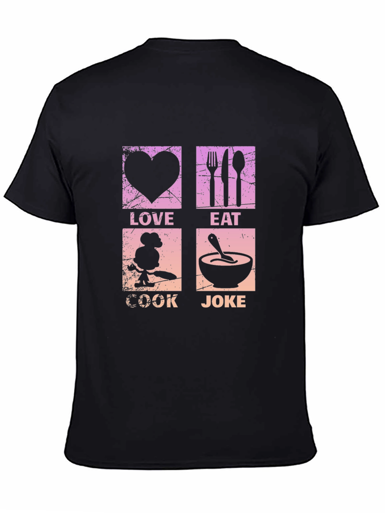 Black Love Eat Cook Joke T-Shirt view 4