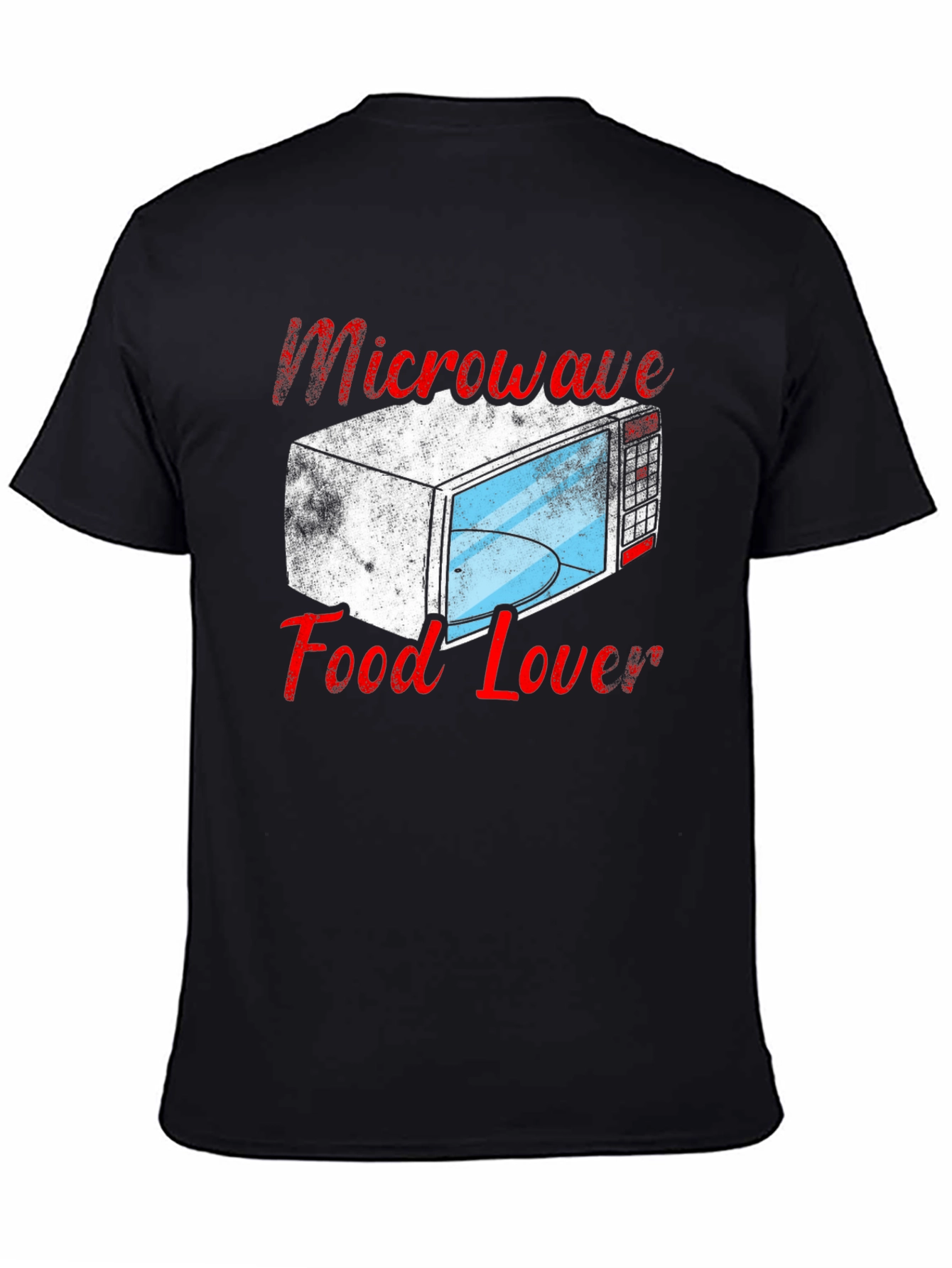 Black Microwave Food Lover T-Shirt - Funny Cook Tee view 4