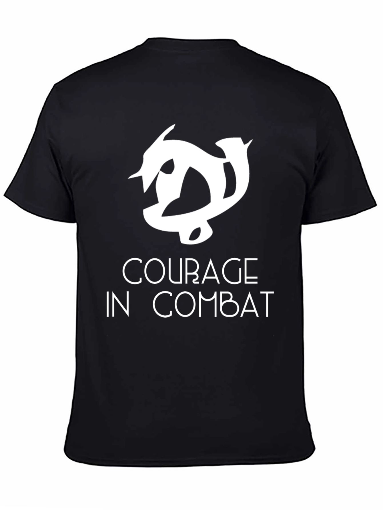 Black Courage In Combat Graphic T-Shirt - Bold Design view 4