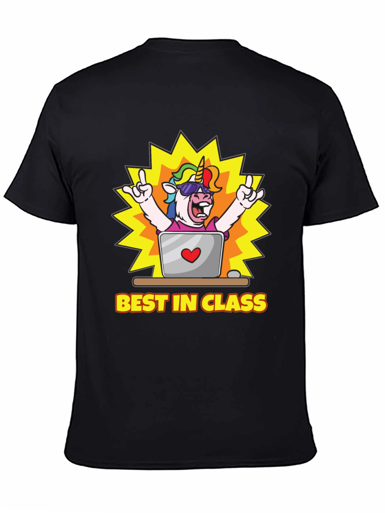 Black Best in Class Unicorn T-Shirt - Novelty Graphic Tee view 4