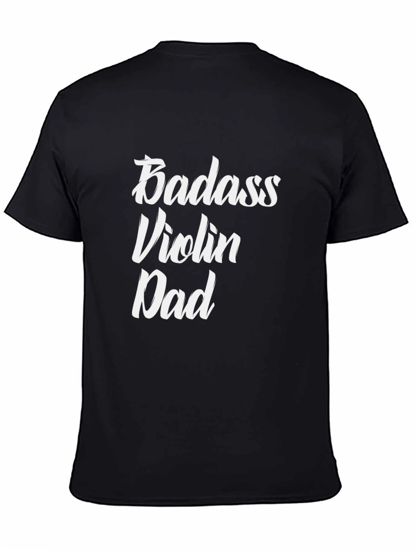 Black Badass Violin Dad Graphic Tee - Black T-Shirt view 4