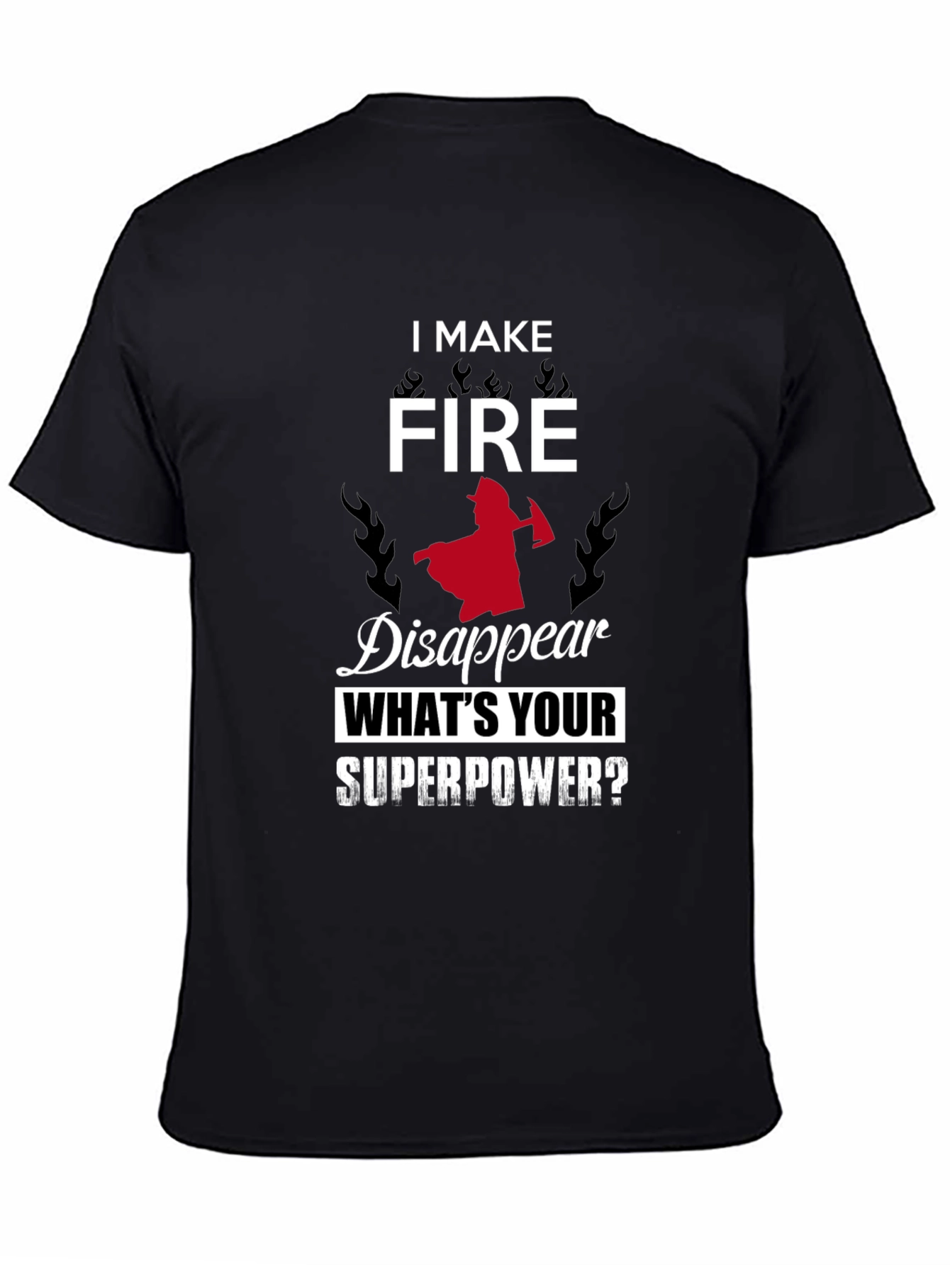 Black Firefighter Superpower Graphic Tee view 4