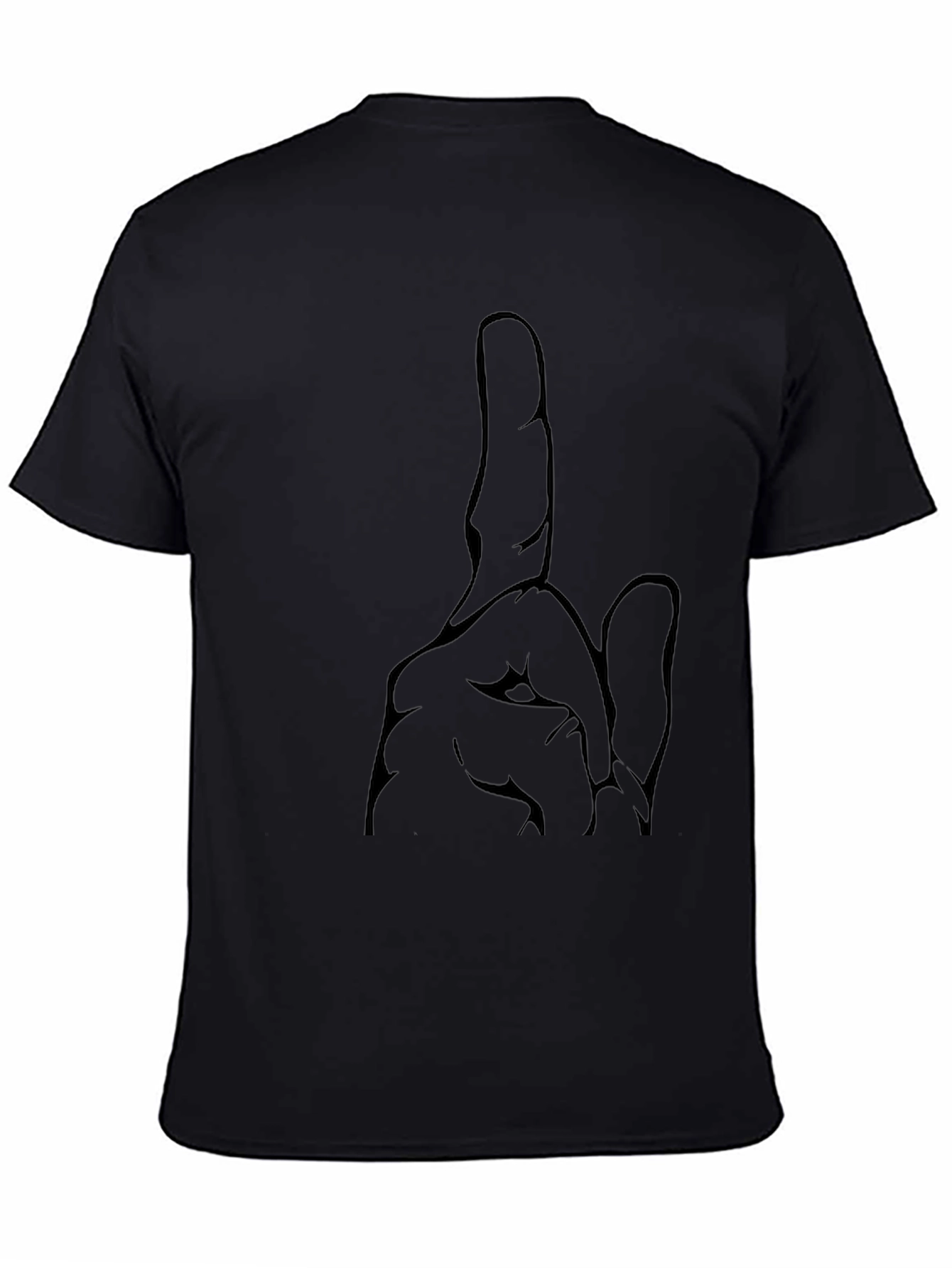 Black Statement Black T-Shirt - Bold Hand Graphic view 4