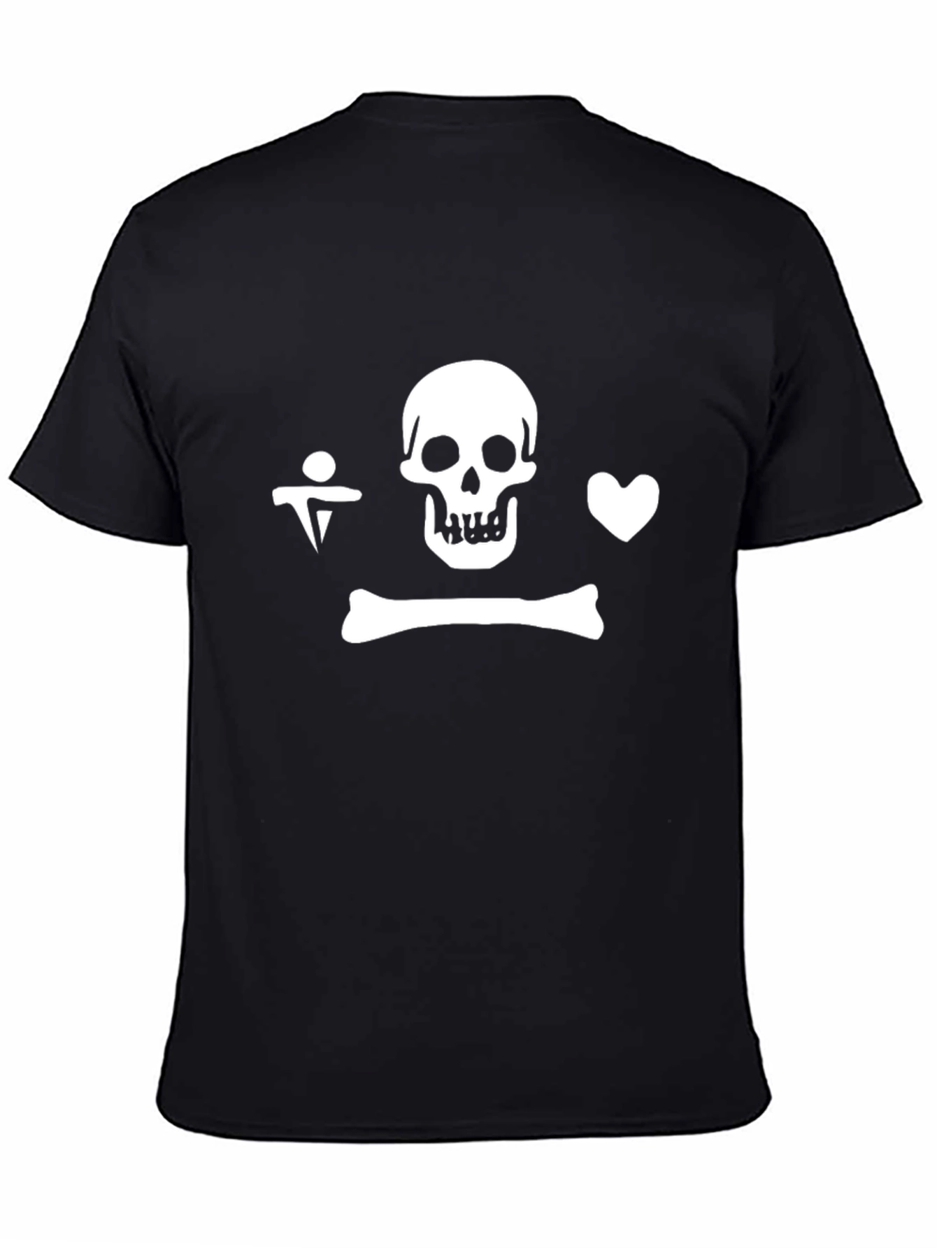Black Skull and Crossbones Graphic T-Shirt view 4