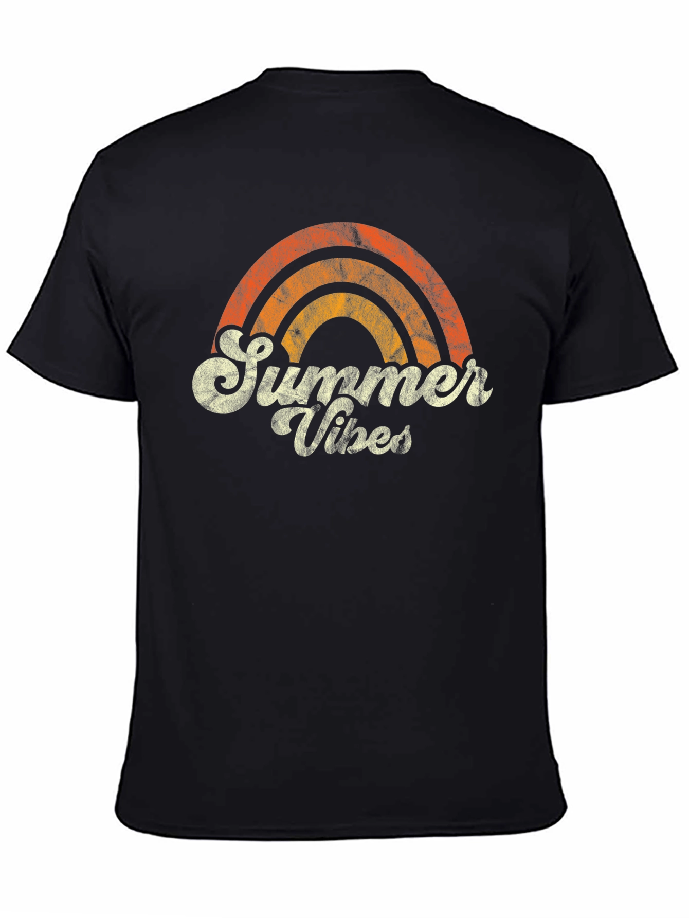 Black Summer Vibes Retro Graphic T-Shirt view 4