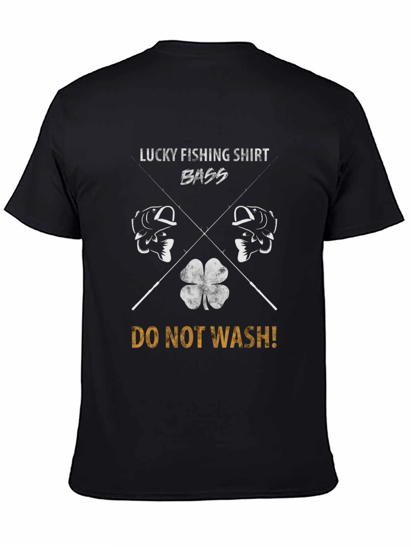 Black Lucky Fishing Bass Graphic Tee - Do Not Wash! view 4
