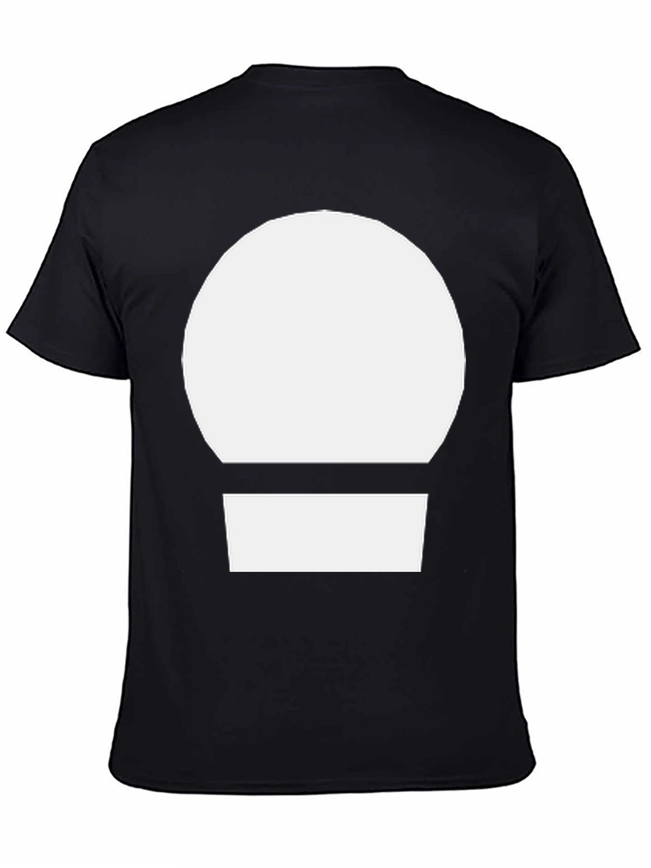 Black Minimalist Graphic Tee - White Circle Design view 4