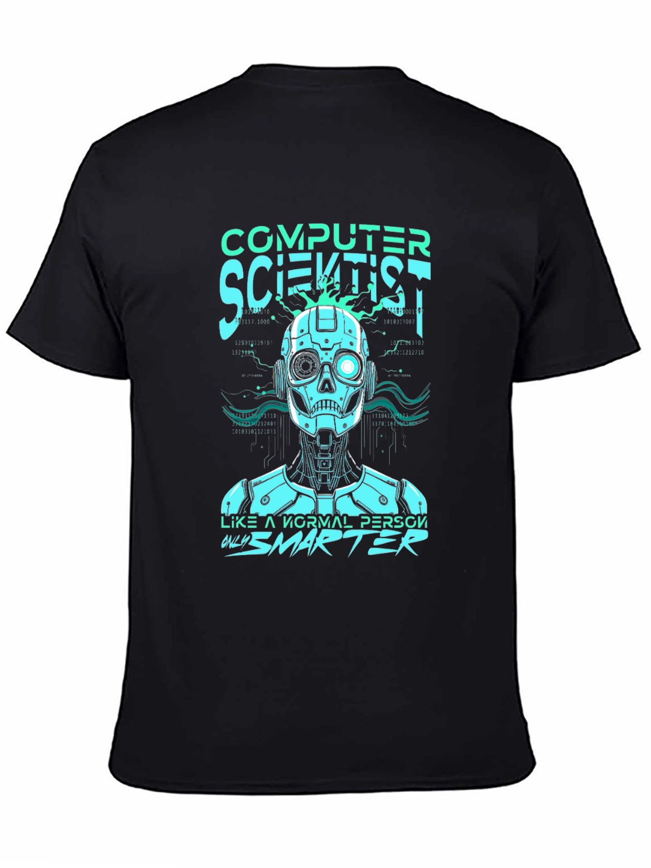 Black Computer Scientist Robot Graphic Tee view 4