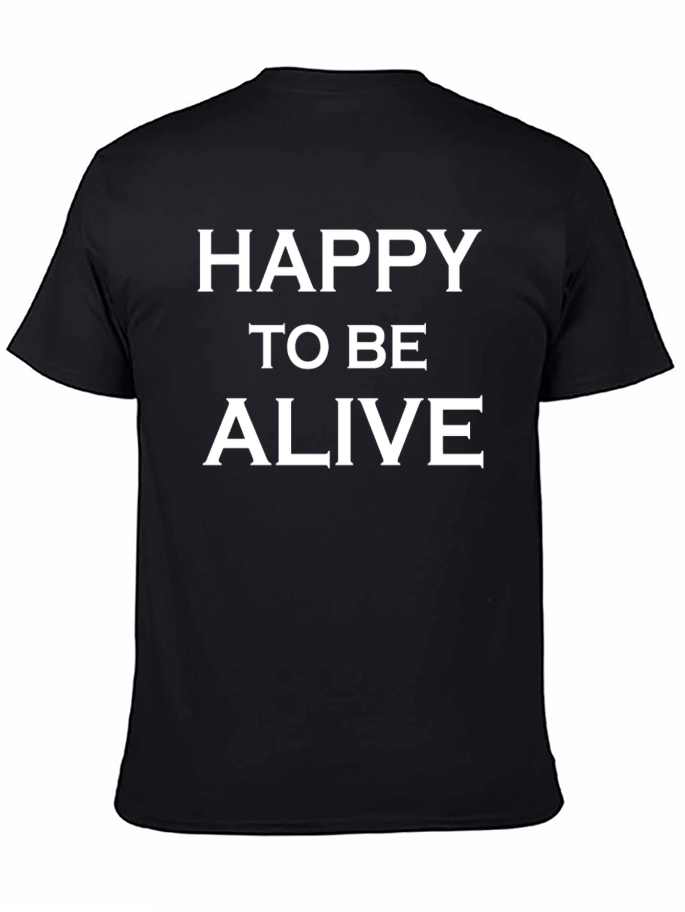 Black Happy to Be Alive Graphic Tee - Black view 4