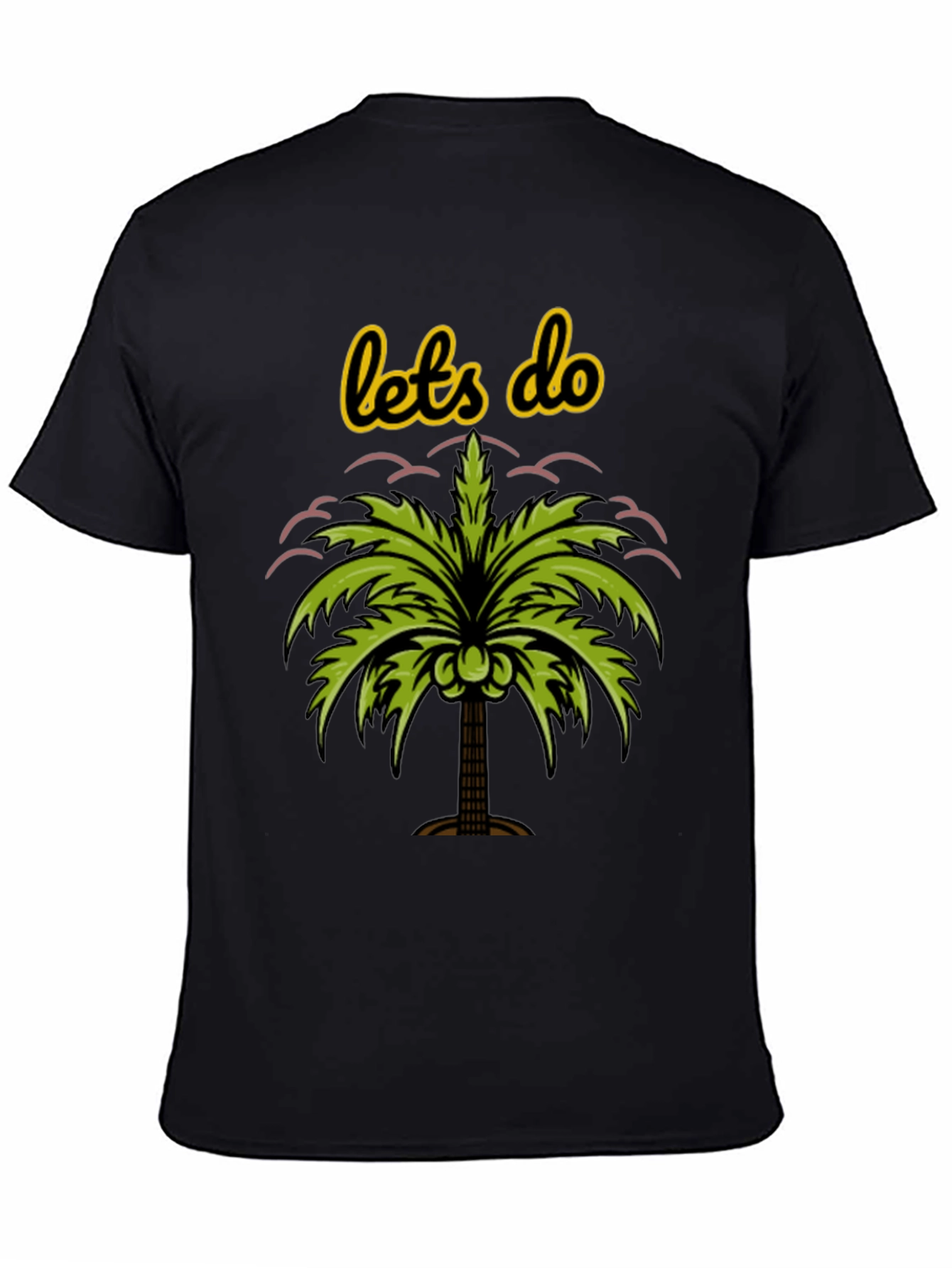 Black Tropical Vibes Tee - Let's Do Palm Tree Shirt view 4