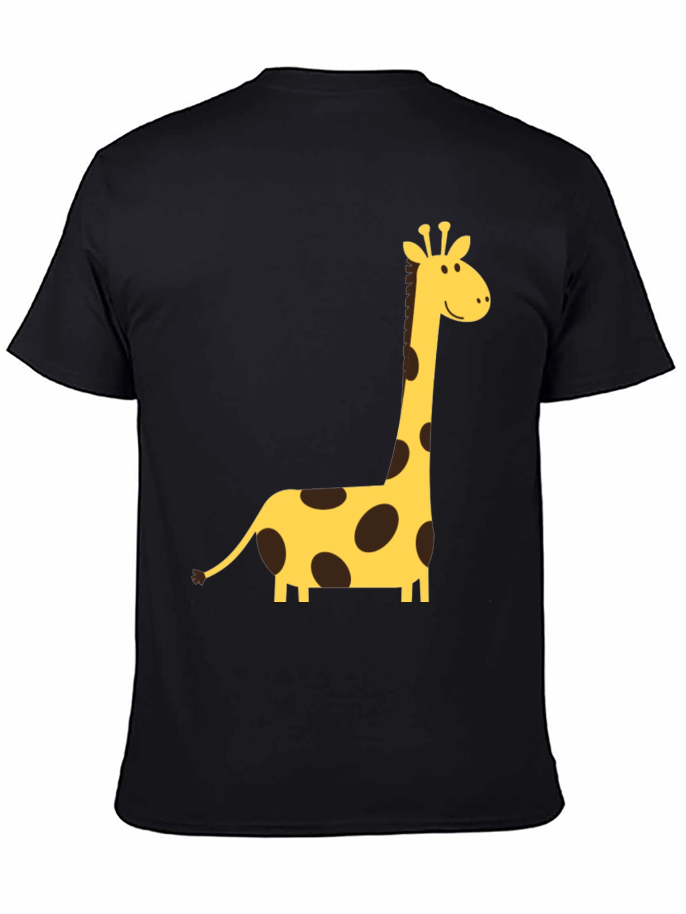 Black Giraffe Graphic Tee - Black Crew Neck T-Shirt view 4