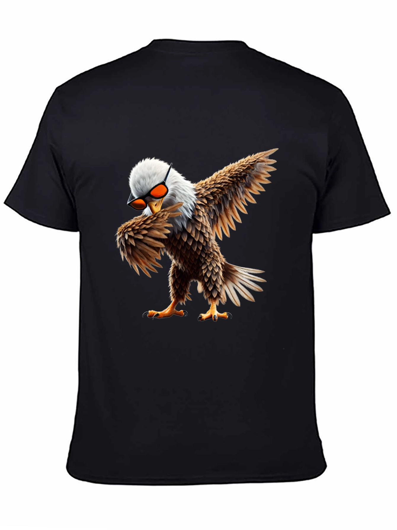 Black Cool Eagle Dabbing Graphic Tee view 4