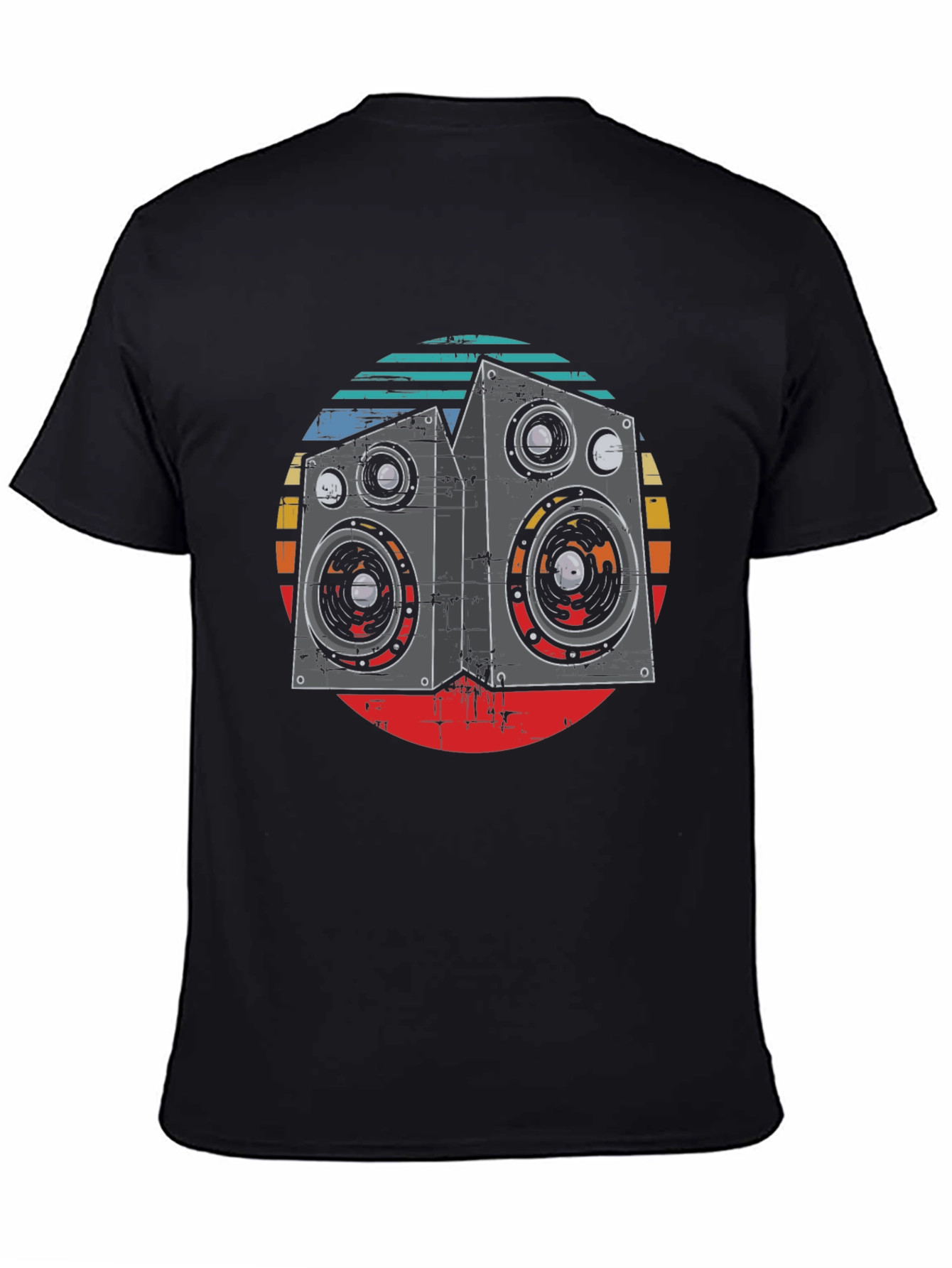 Black Retro Speaker Graphic T-Shirt view 4
