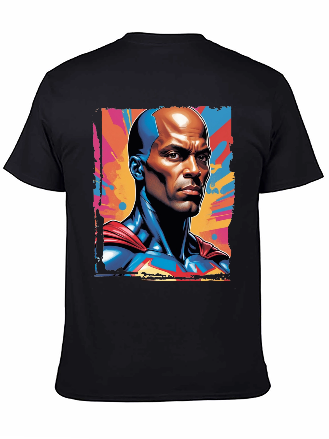 Black Bold Superhero Graphic Tee - Black Cotton view 4
