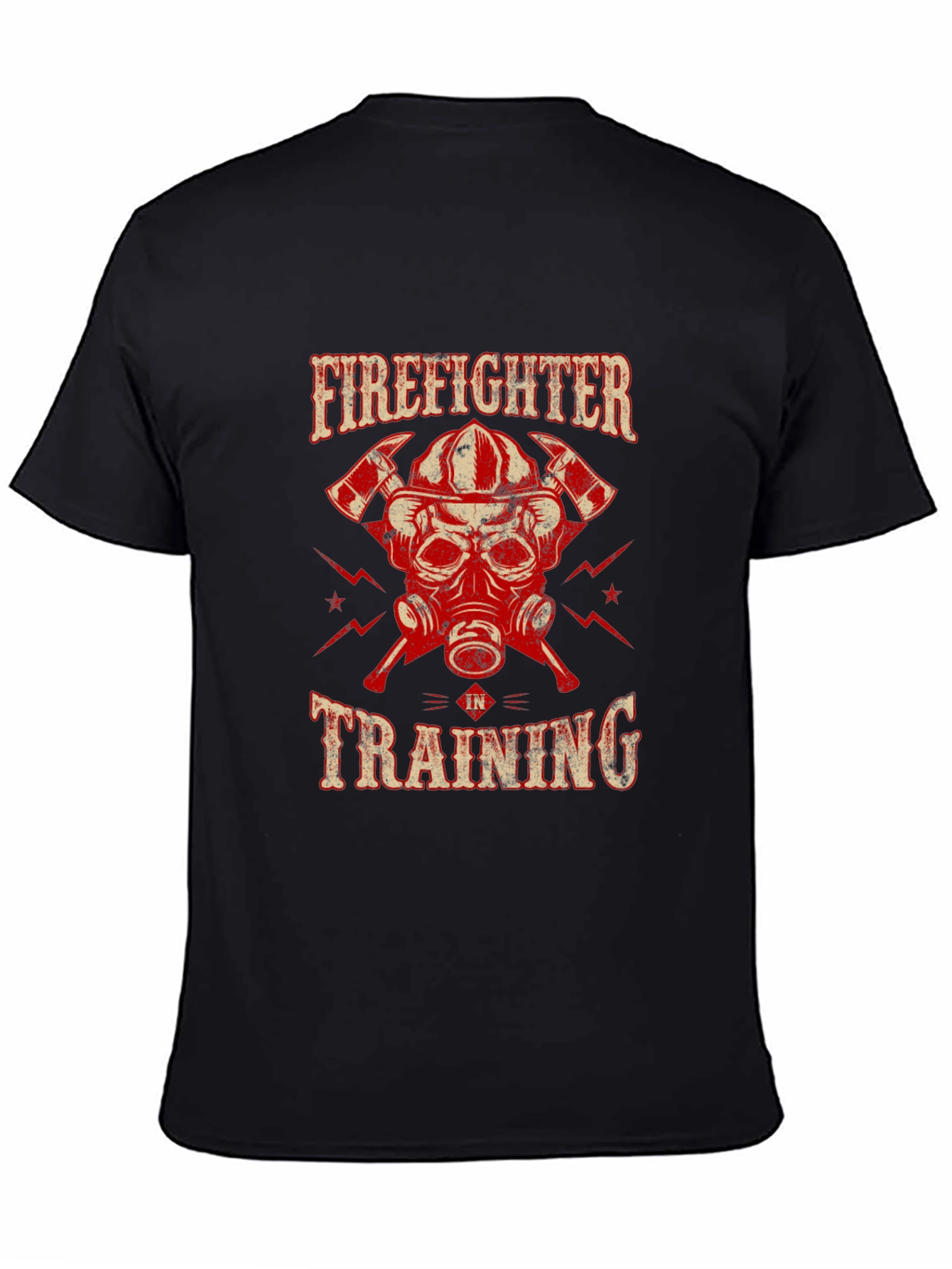 Black Firefighter in Training Graphic T-Shirt view 4