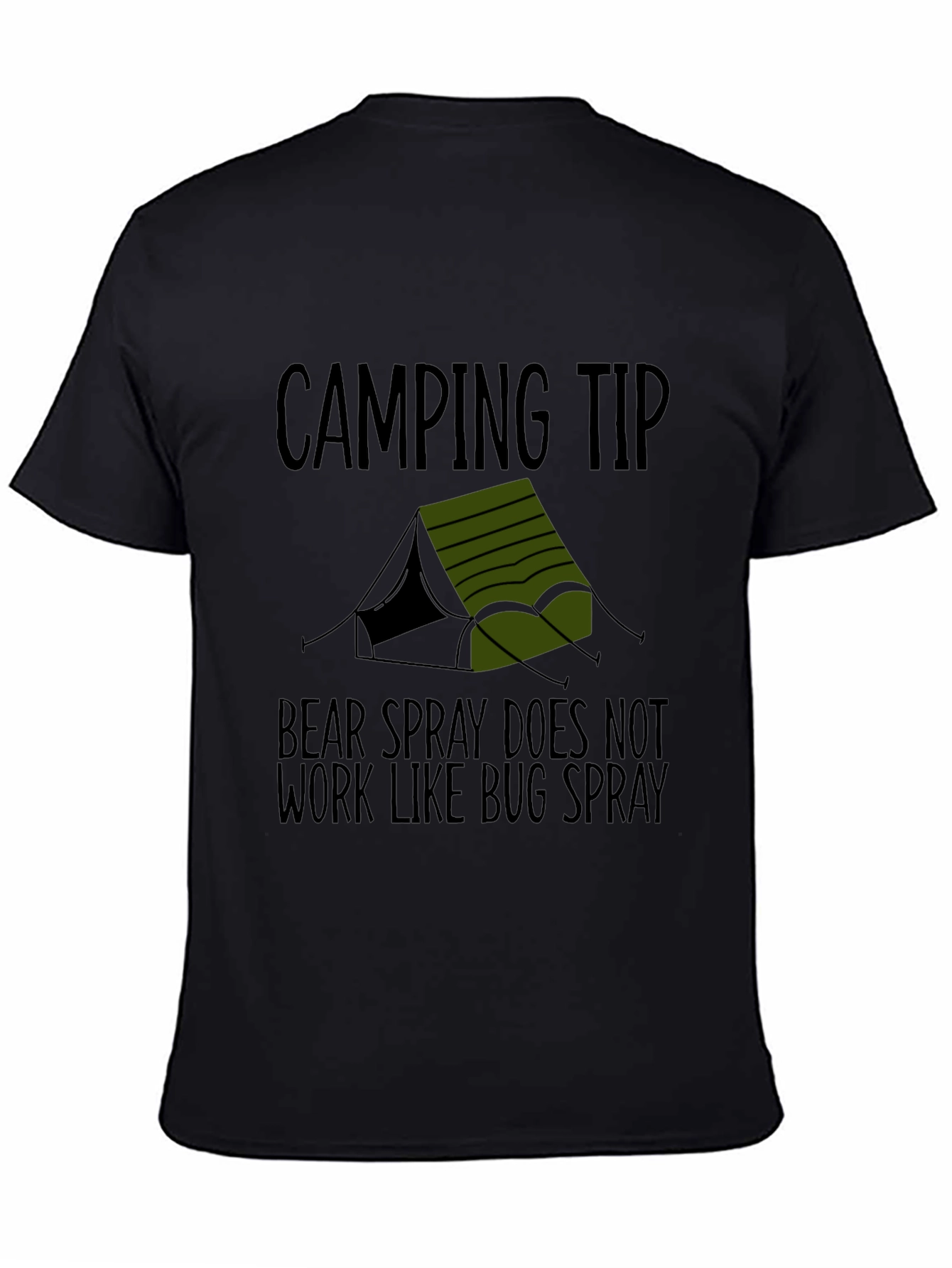 Black Camping Tip Bear Spray T-Shirt view 4