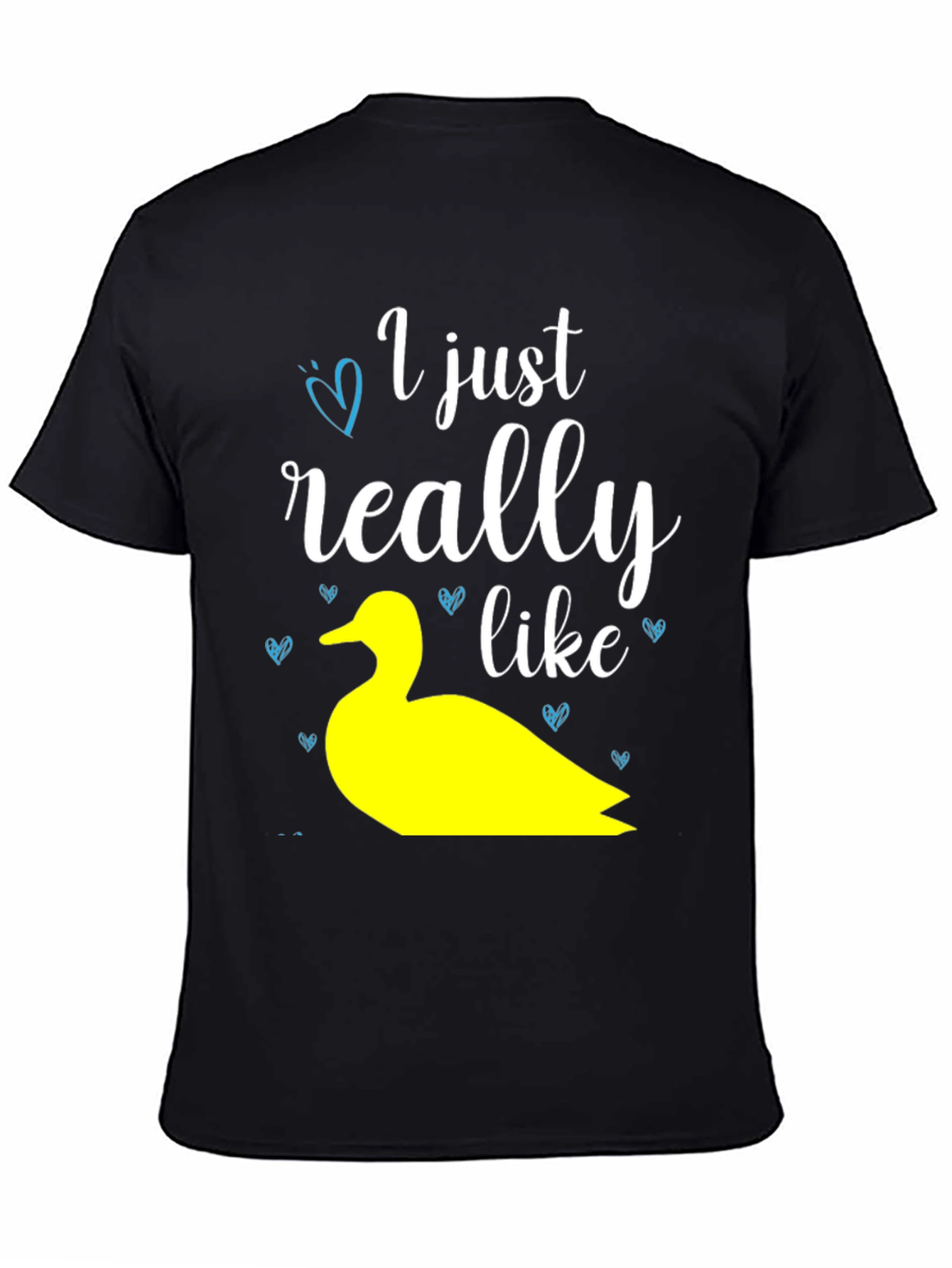 Black Duck Lover T-Shirt: "I Just Really Like Ducks" Graphic Tee view 4