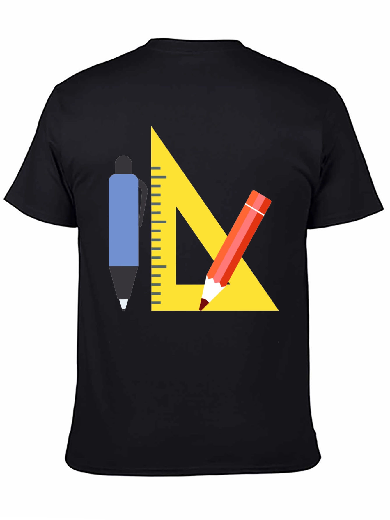 Black Architect T-Shirt - Drafting Tools Graphic Tee view 4