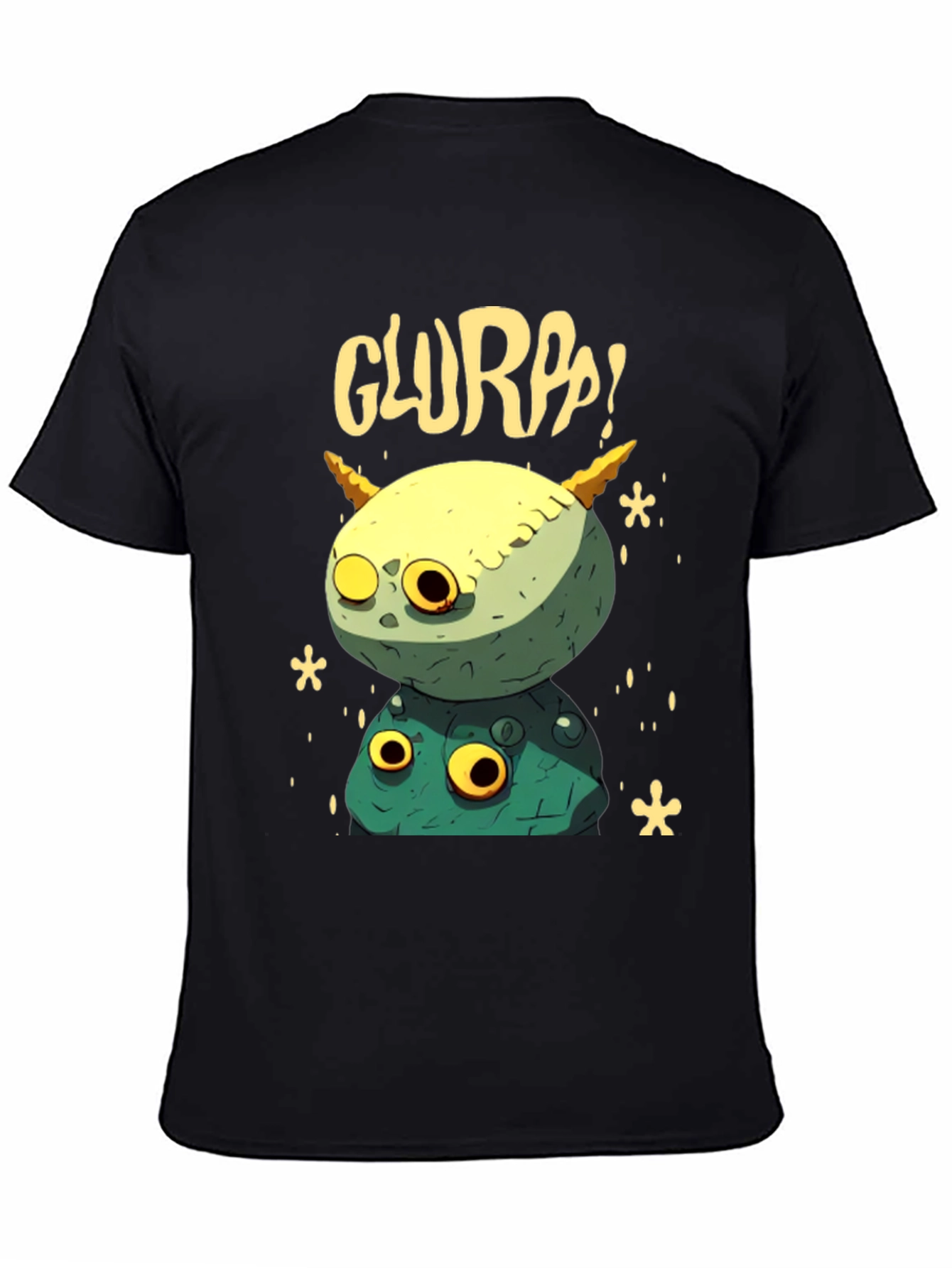 Black Glurpp! Monster Stack T-Shirt - Funky Graphic Tee view 4