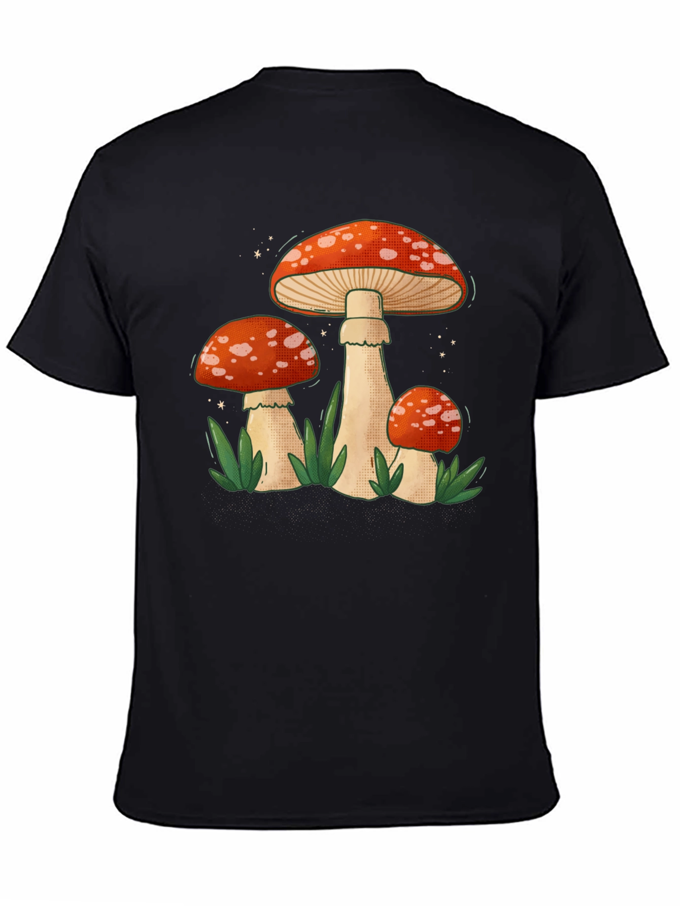 Black Mushroom Graphic Tee - Funky Nature Design view 4