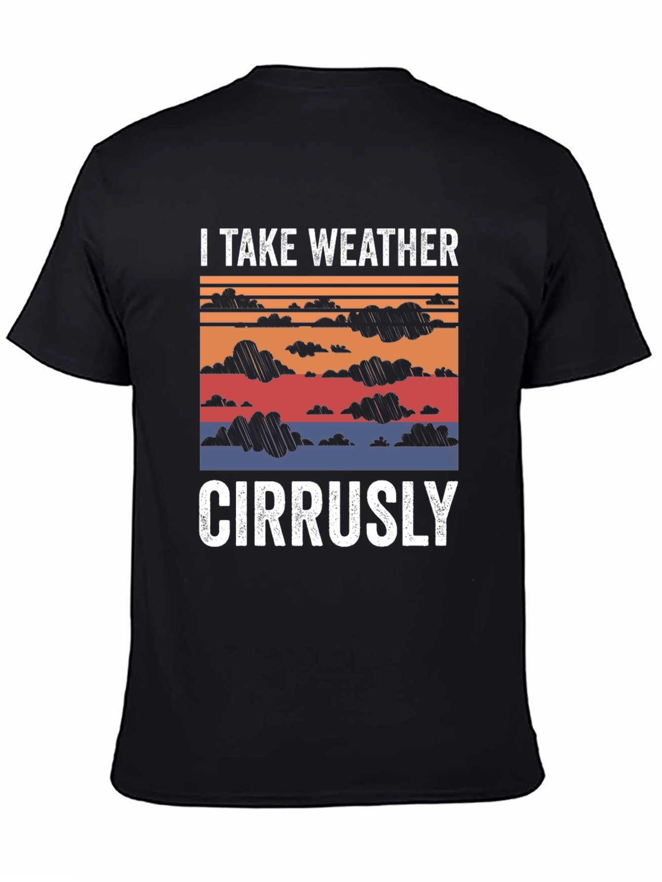 Black Weather Pun T-Shirt - Cirrusly Funny Tee view 4