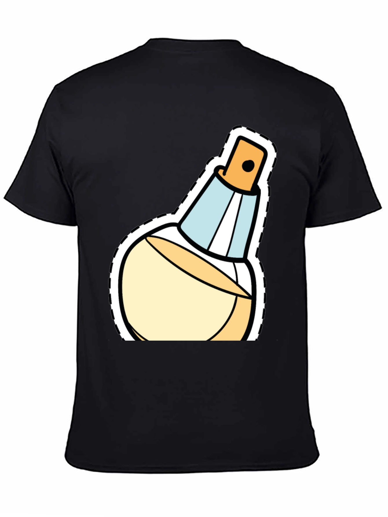 Black Stylish Perfume Bottle Graphic T-Shirt view 4