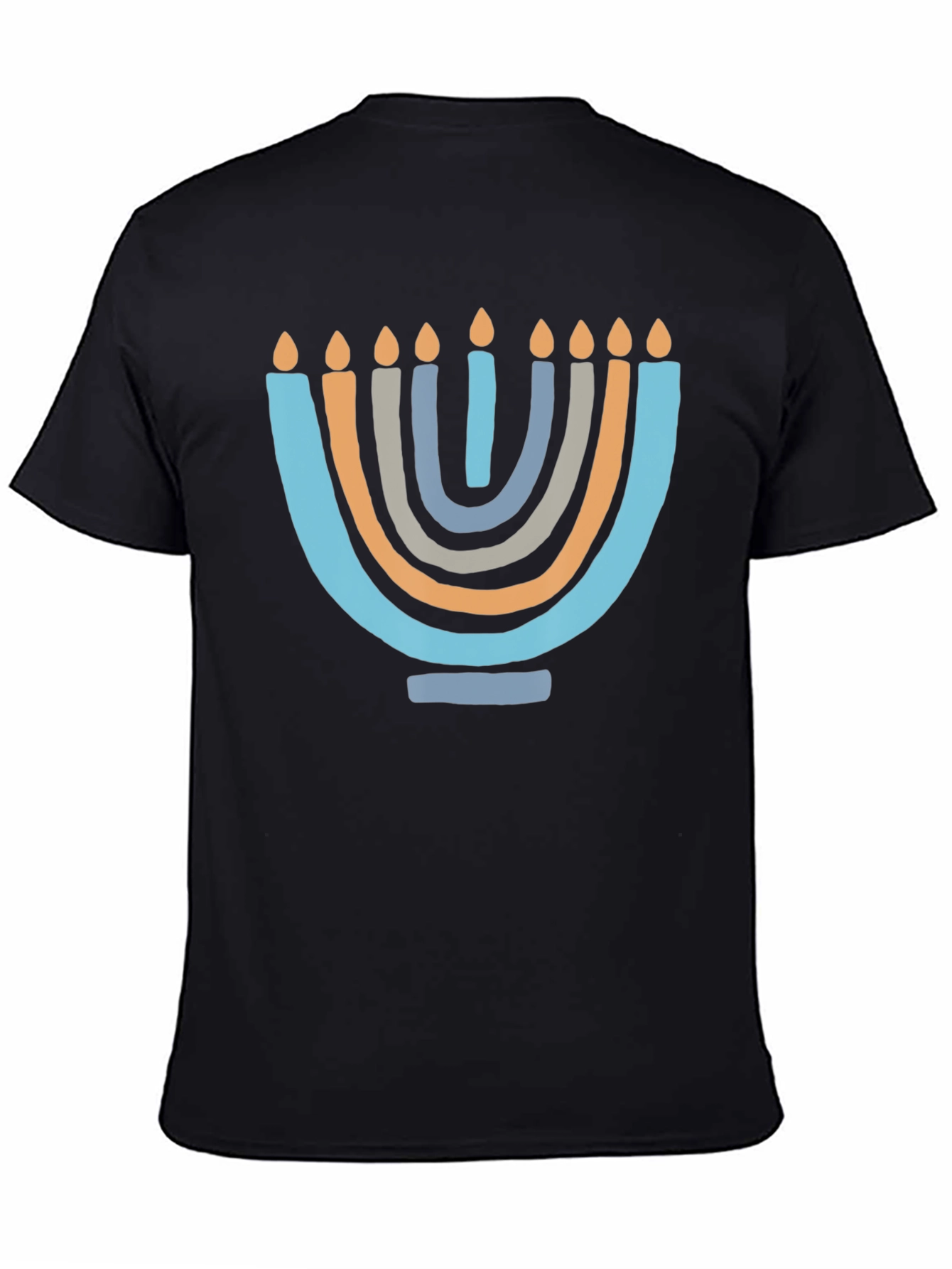 Black Men's Hanukkah Menorah Graphic Tee view 4