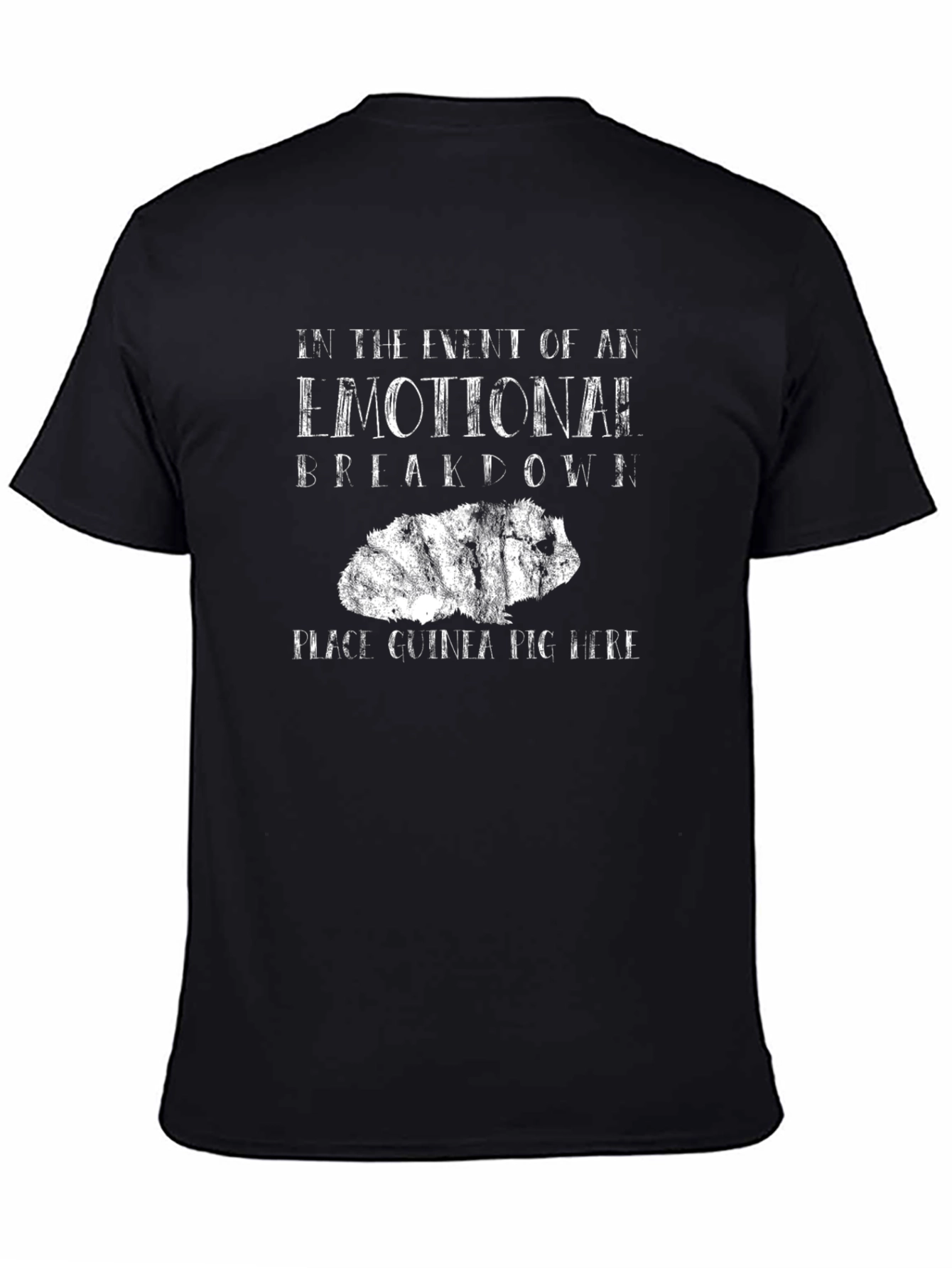Black Emotional Breakdown Guinea Pig T-Shirt view 4