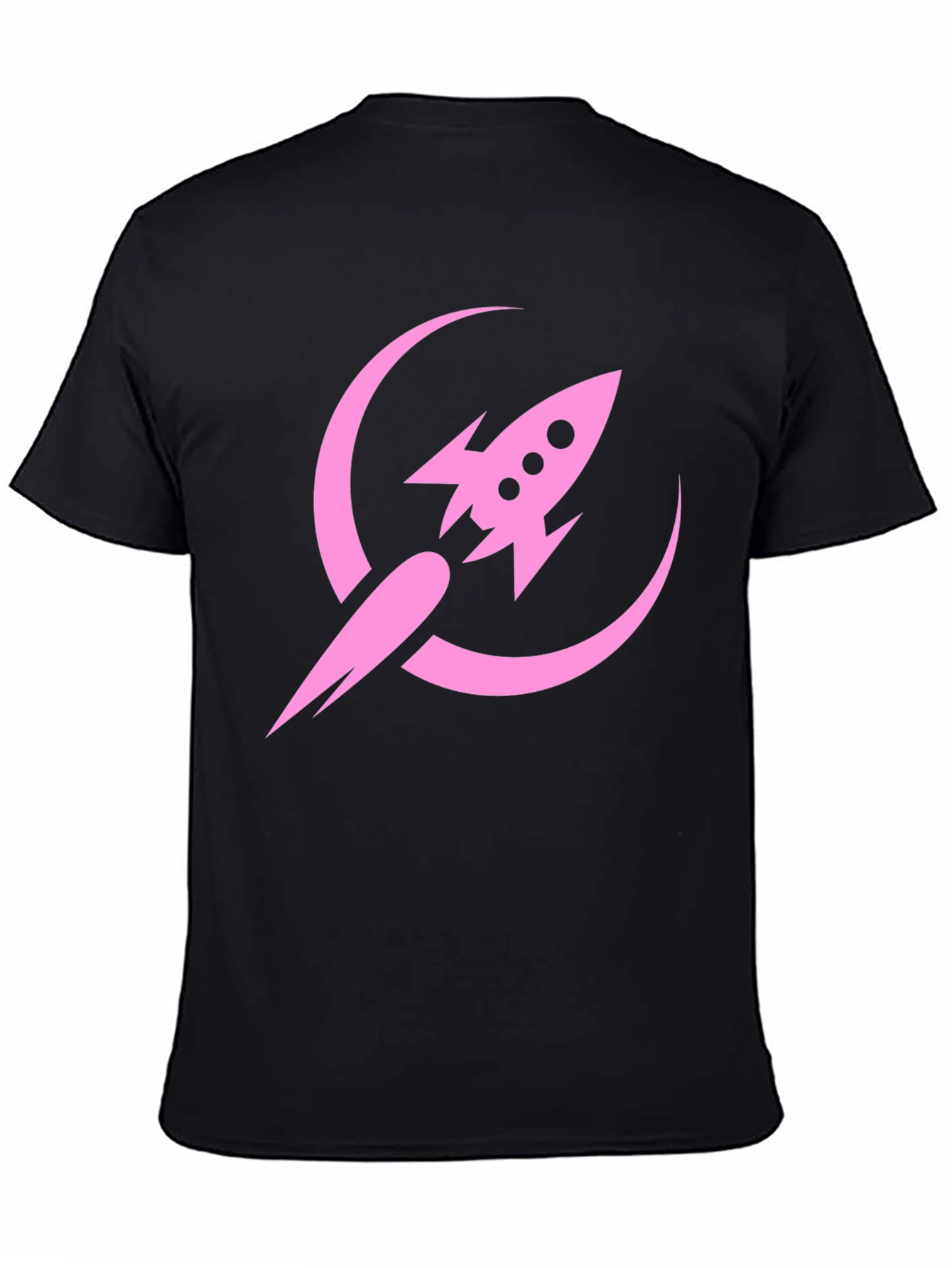 Black Rocket to the Moon Graphic Tee - Black view 4