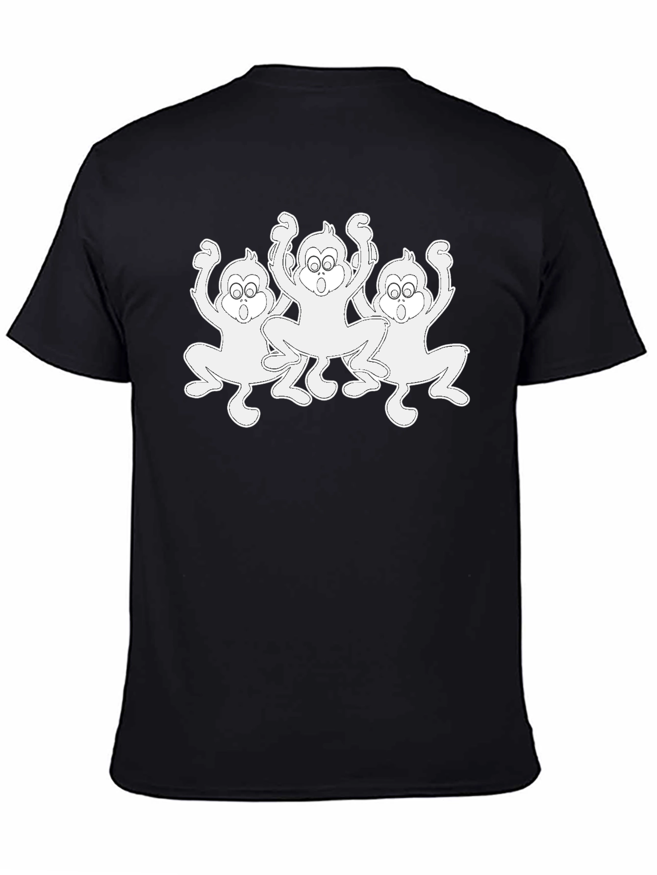 Black Funny Monkey Graphic T-Shirt - Black view 4
