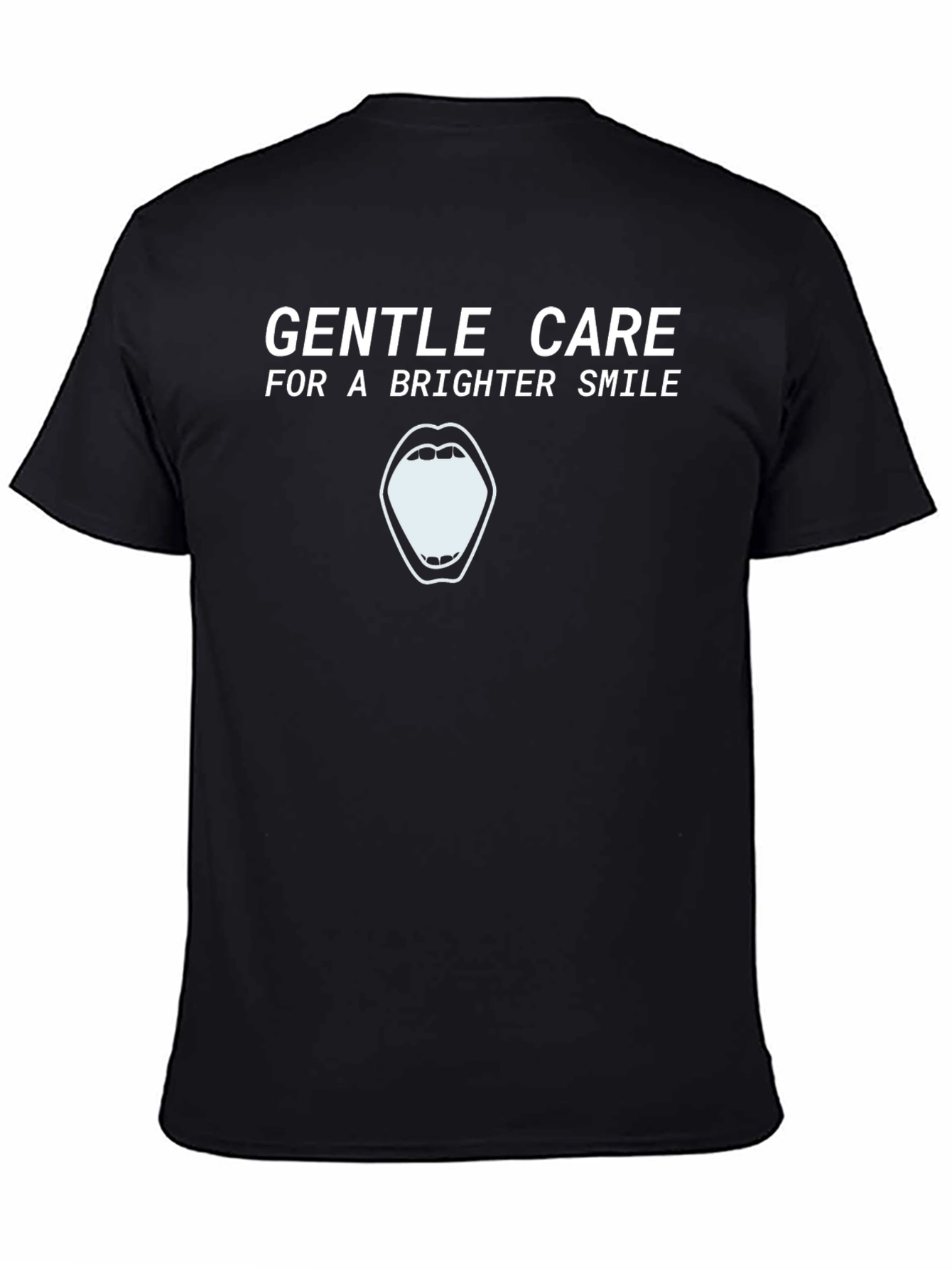 Black Gentle Care Brighter Smile Graphic Tee view 4