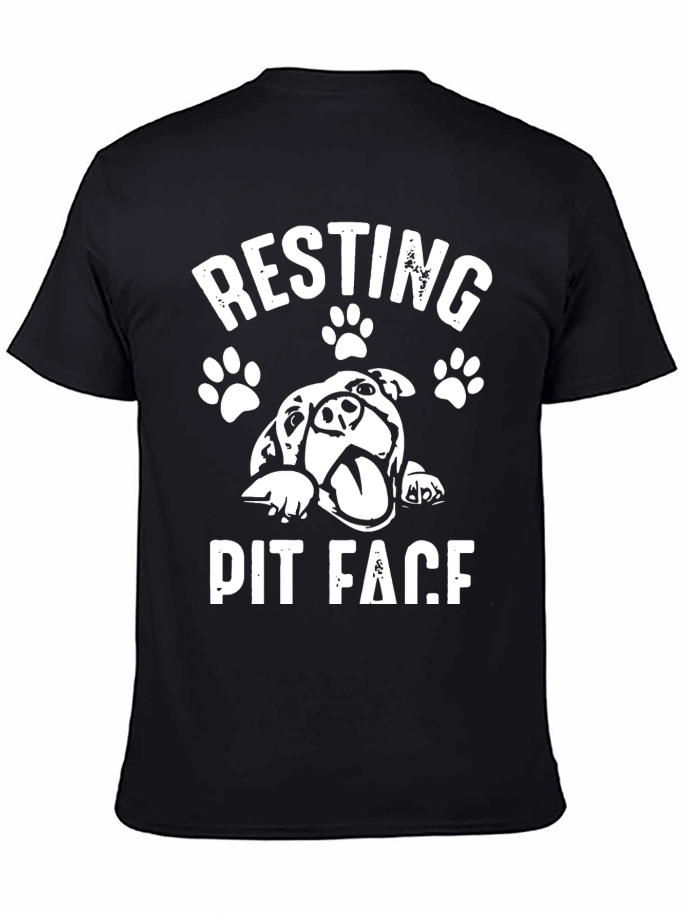 Black Resting Pit Face Dog T-Shirt - Funny Dog Lover Tee view 4
