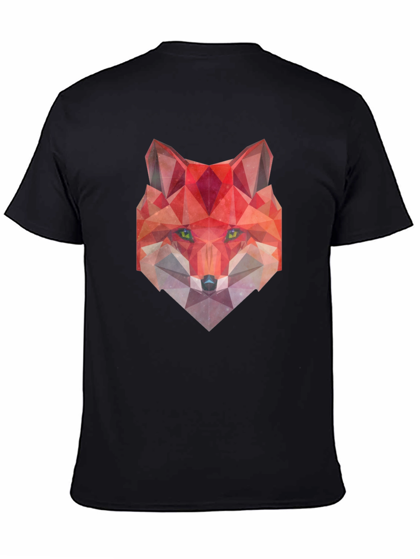 Black Geometric Fox Graphic Tee - Modern Style view 4