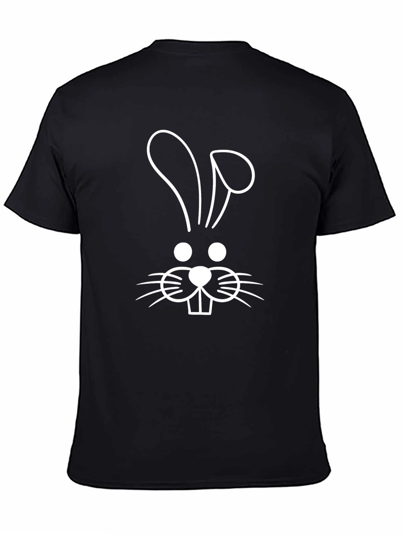 Black Bunny Face Black T-Shirt view 4