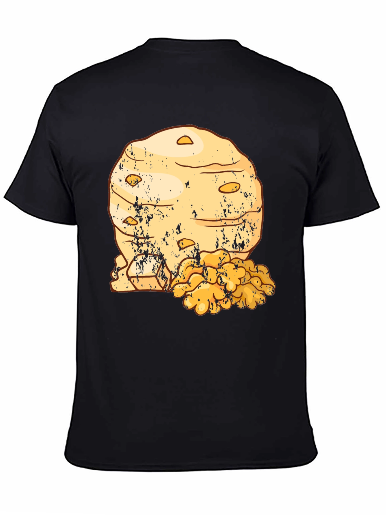 Black Mushroom Graphic Tee - Black Cotton view 4