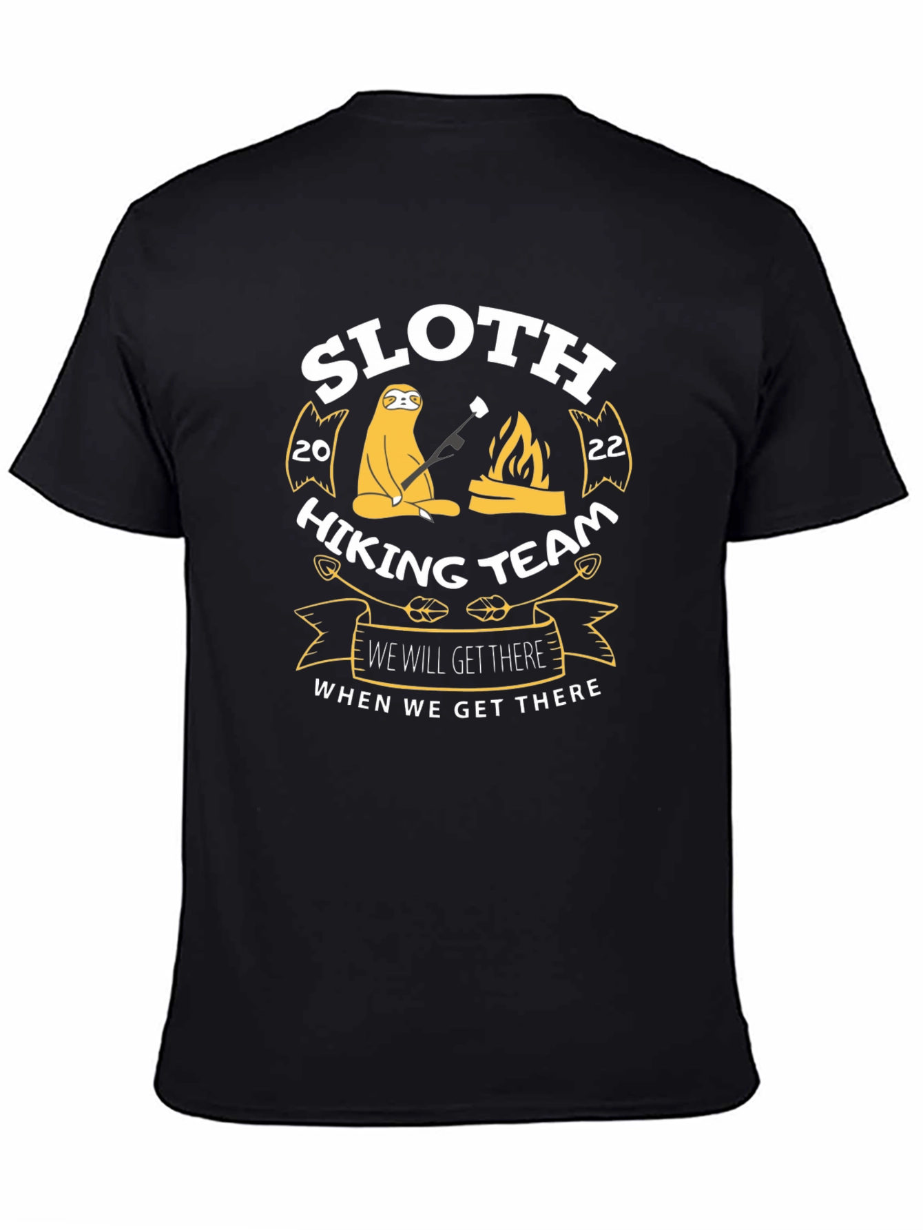 Black Sloth Hiking Team T-Shirt - Funny Graphic Tee view 4