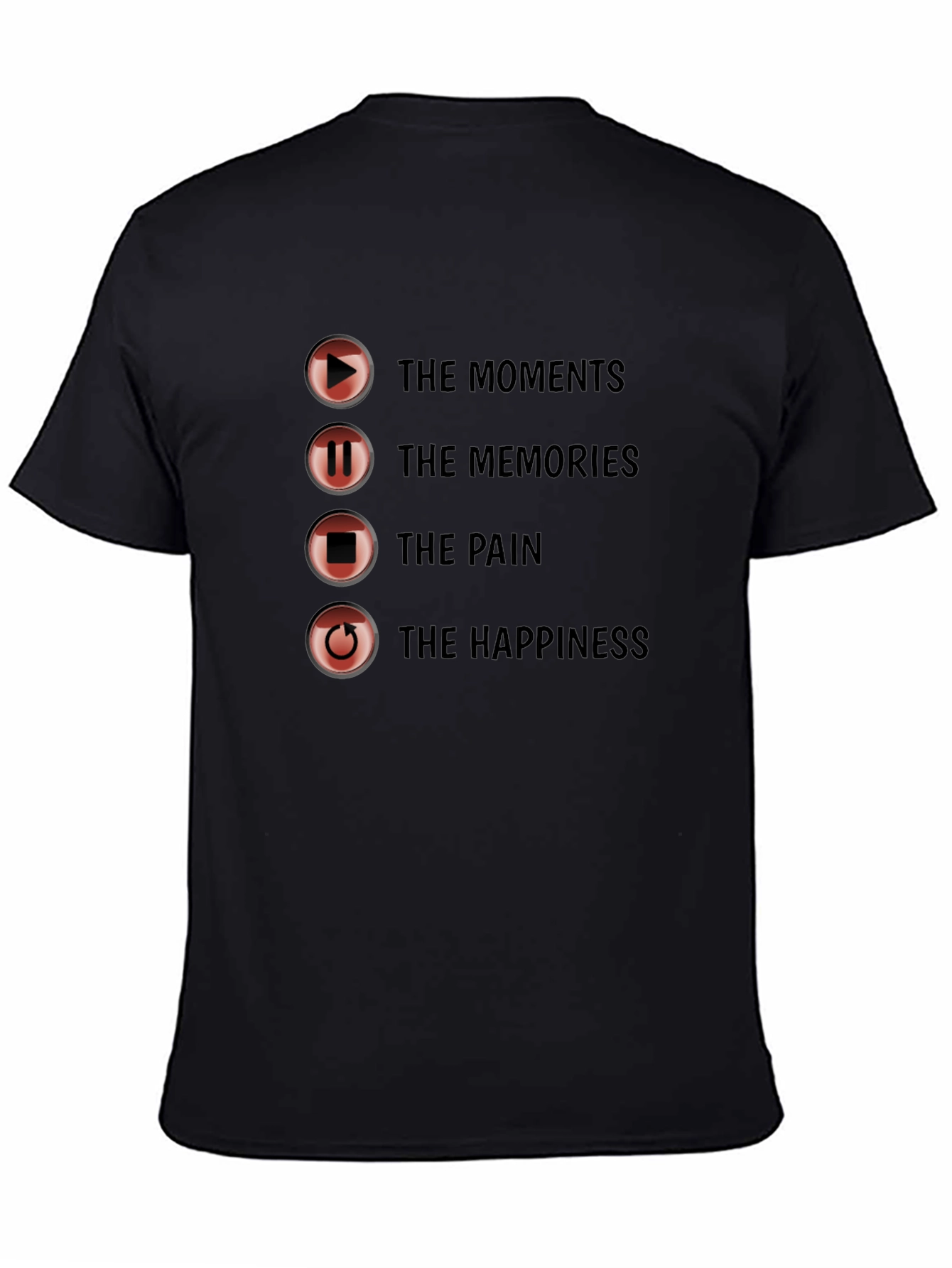 Black Moments Memories Pain Happiness Graphic Tee view 4