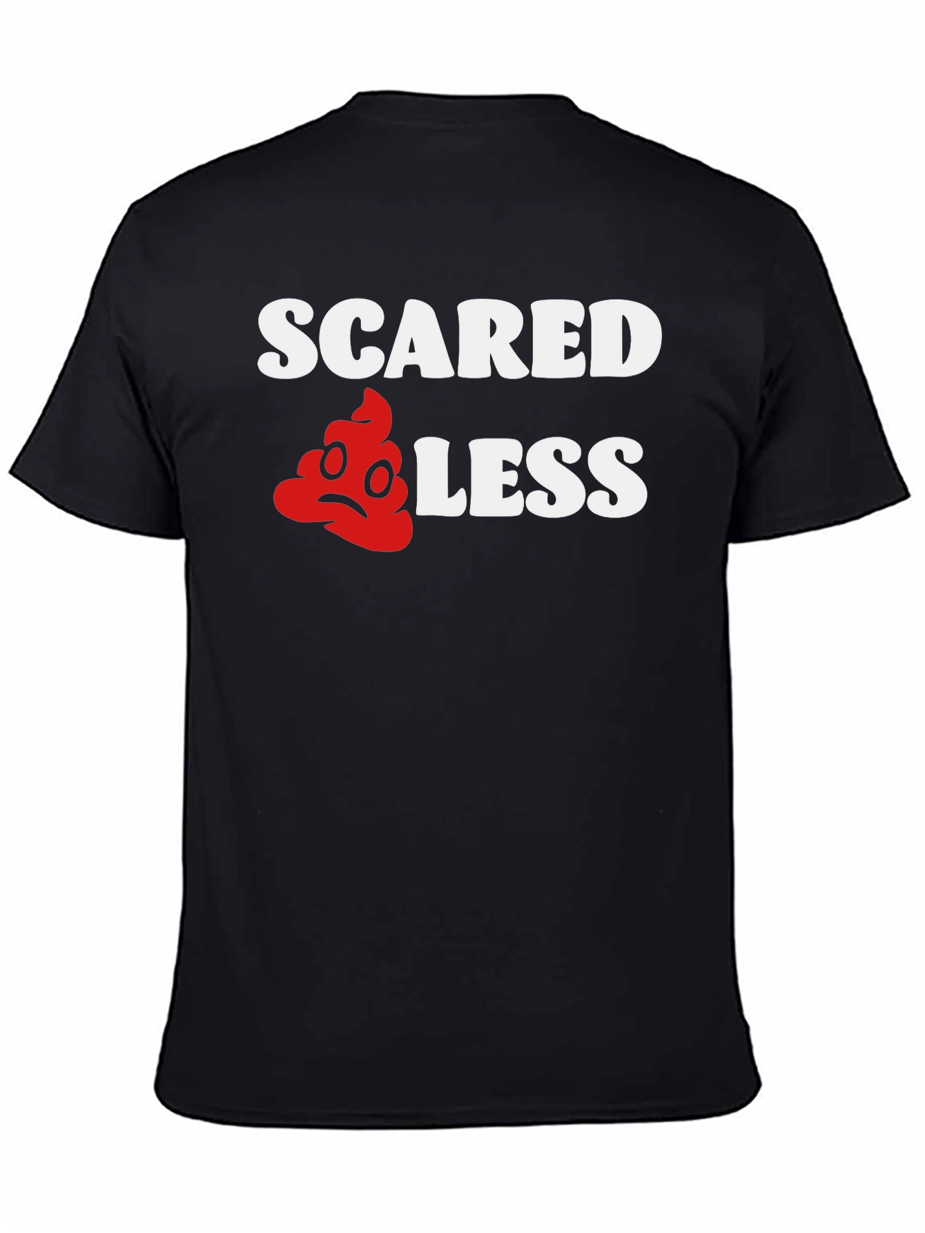 Black Scared Less Funny Graphic T-Shirt view 4