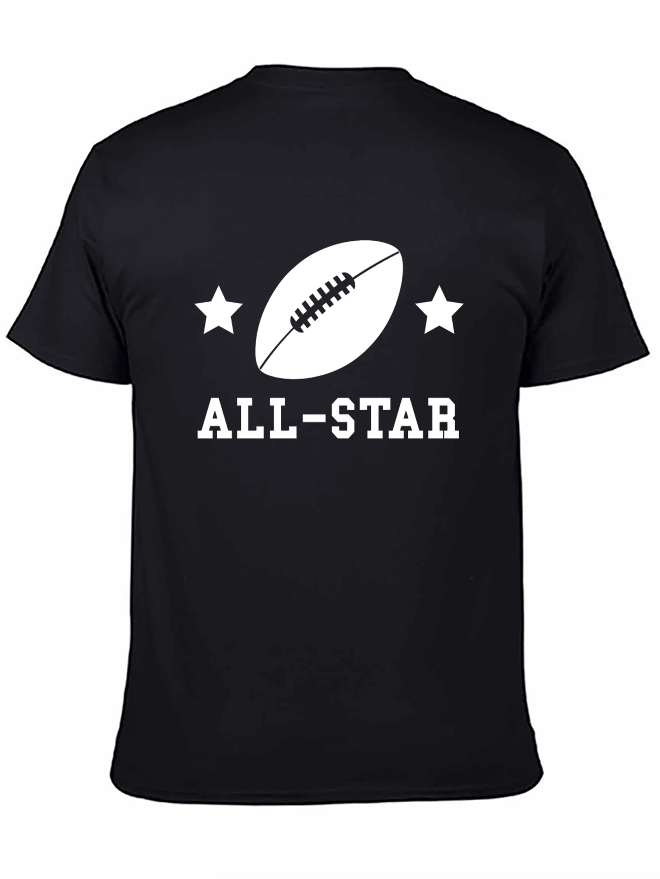 Black All-Star Football Graphic Tee - Sporty Style view 4