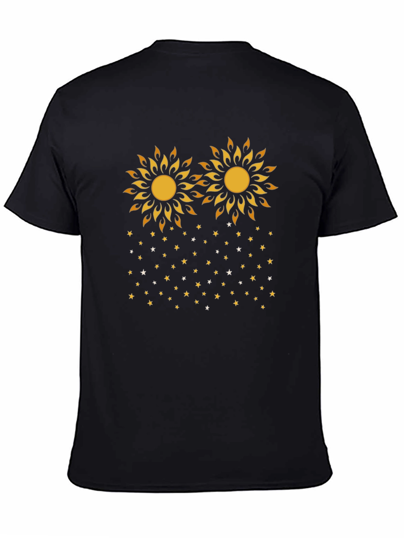 Black Sun & Star Graphic Tee - Stylish Black Cotton Blend view 4