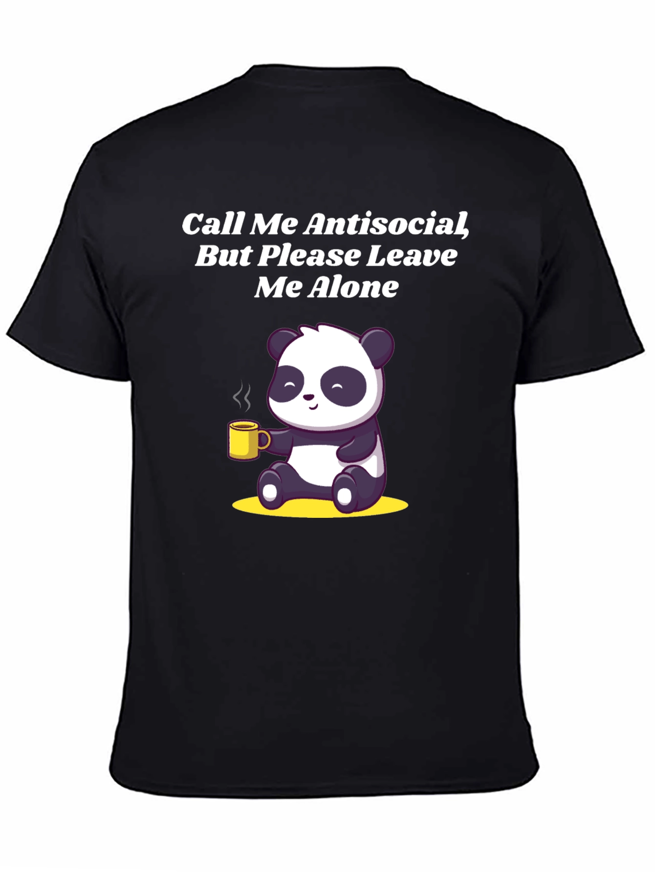 Black Antisocial Panda Graphic Tee - Soft Cotton Blend view 4