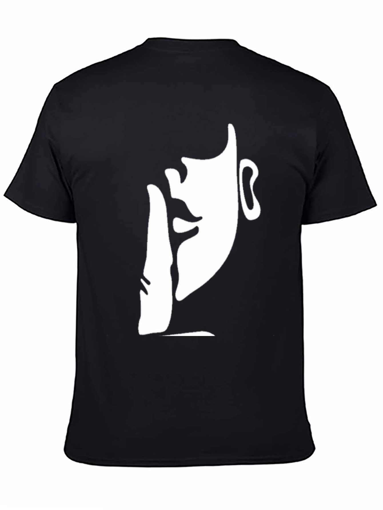 Black Abstract Face Graphic Print Men's T-Shirt view 4