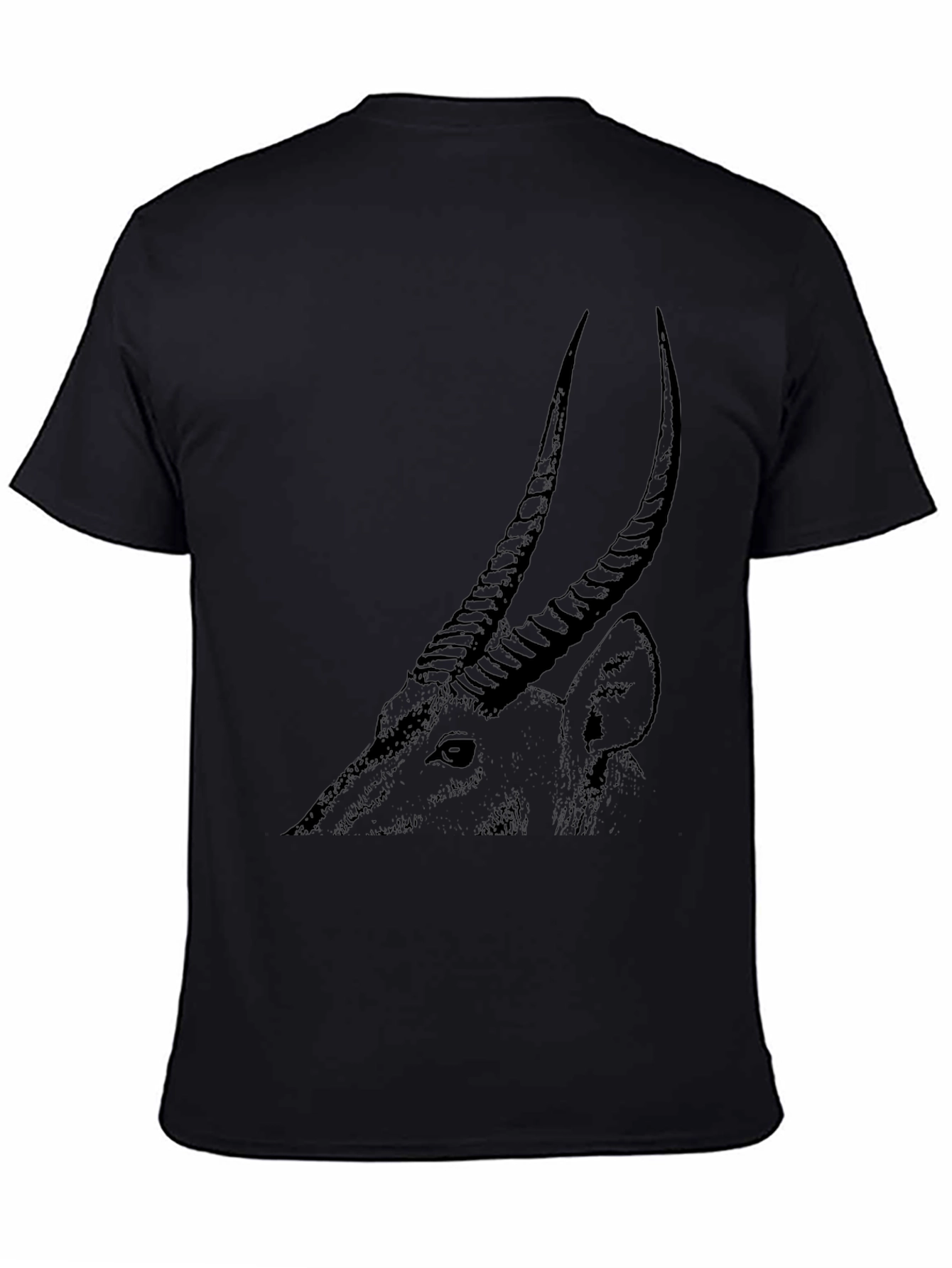 Black Antelope Graphic Tee - Sleek Black Cotton T-Shirt view 4