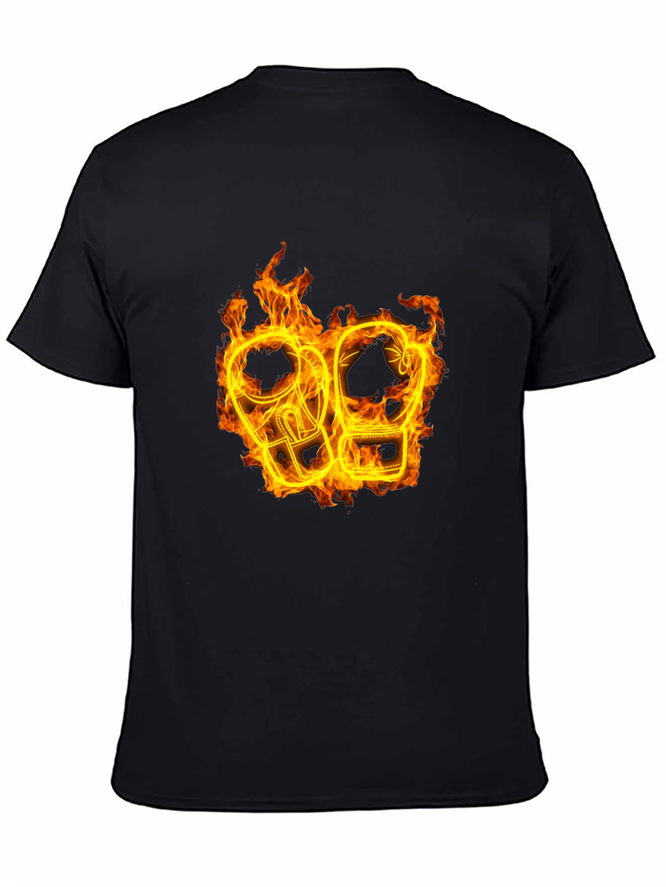 Black Fiery Boxing Gloves Graphic Tee view 4