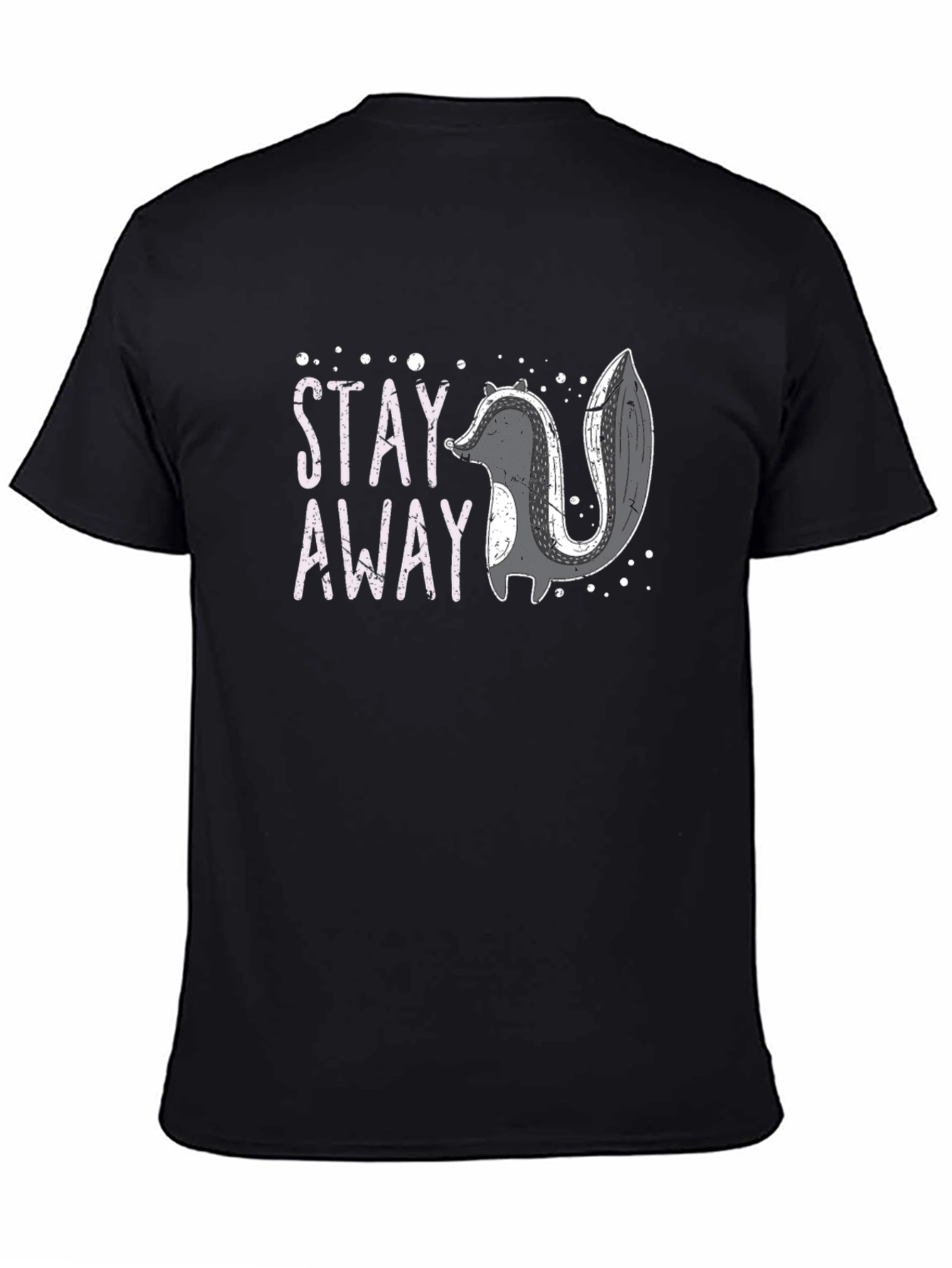 Black Stay Away Skunk Graphic T-Shirt view 4