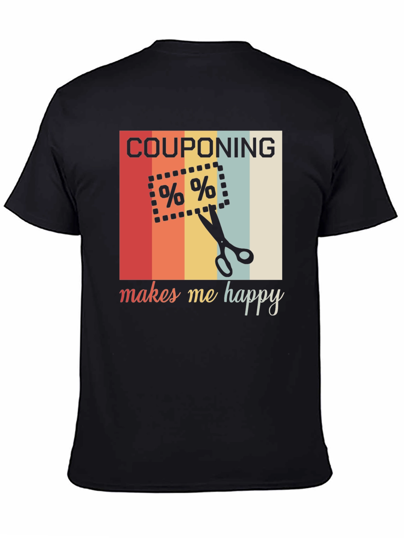 Black Couponing Makes Me Happy T-Shirt view 4