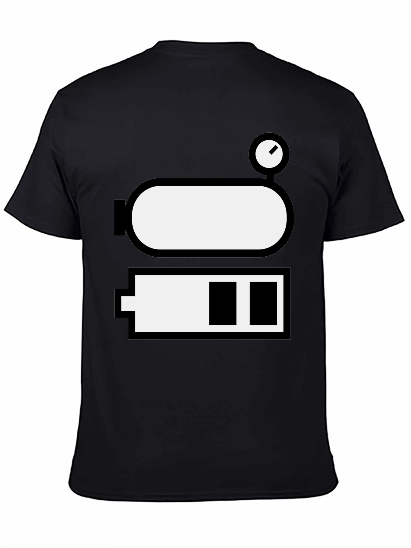 Black Battery Level Novelty Graphic Tee - Black Cotton Blend view 4